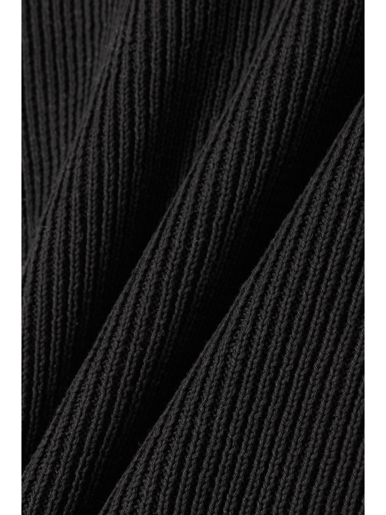 Le 17 Septembre Ribbed-knit Cotton Midi Dress In Black