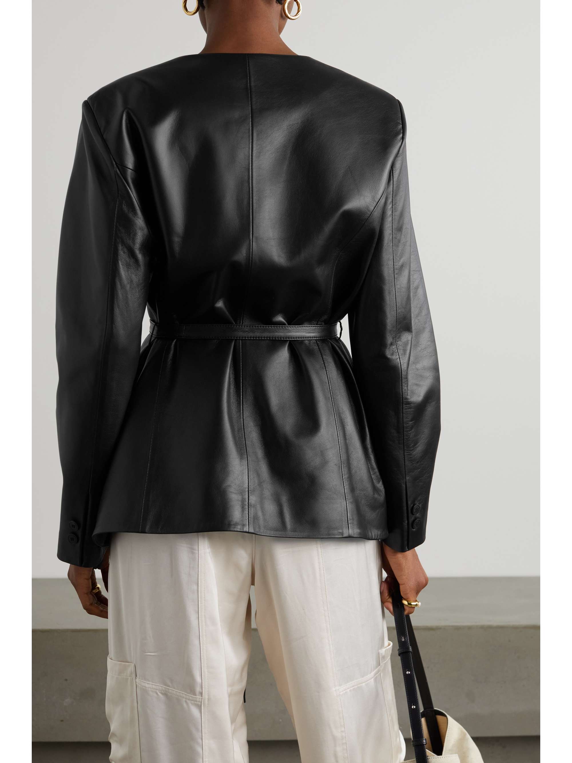 LE 17 SEPTEMBRE Belted leather jacket