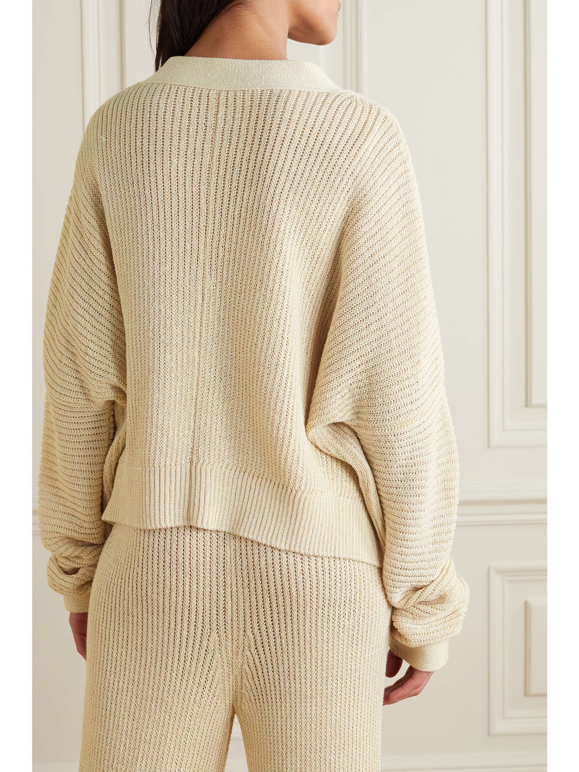 LE 17 SEPTEMBRE Ribbed linen-blend cardigan