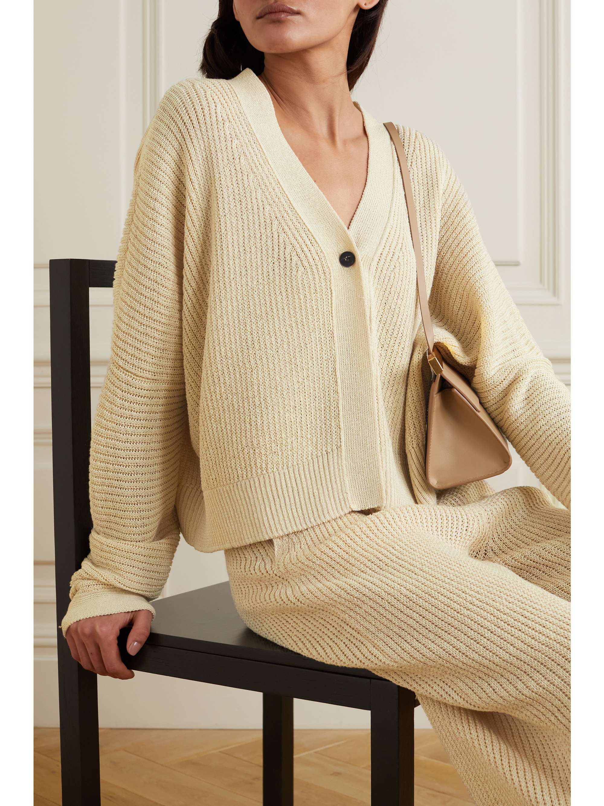 LE 17 SEPTEMBRE Ribbed linen-blend cardigan