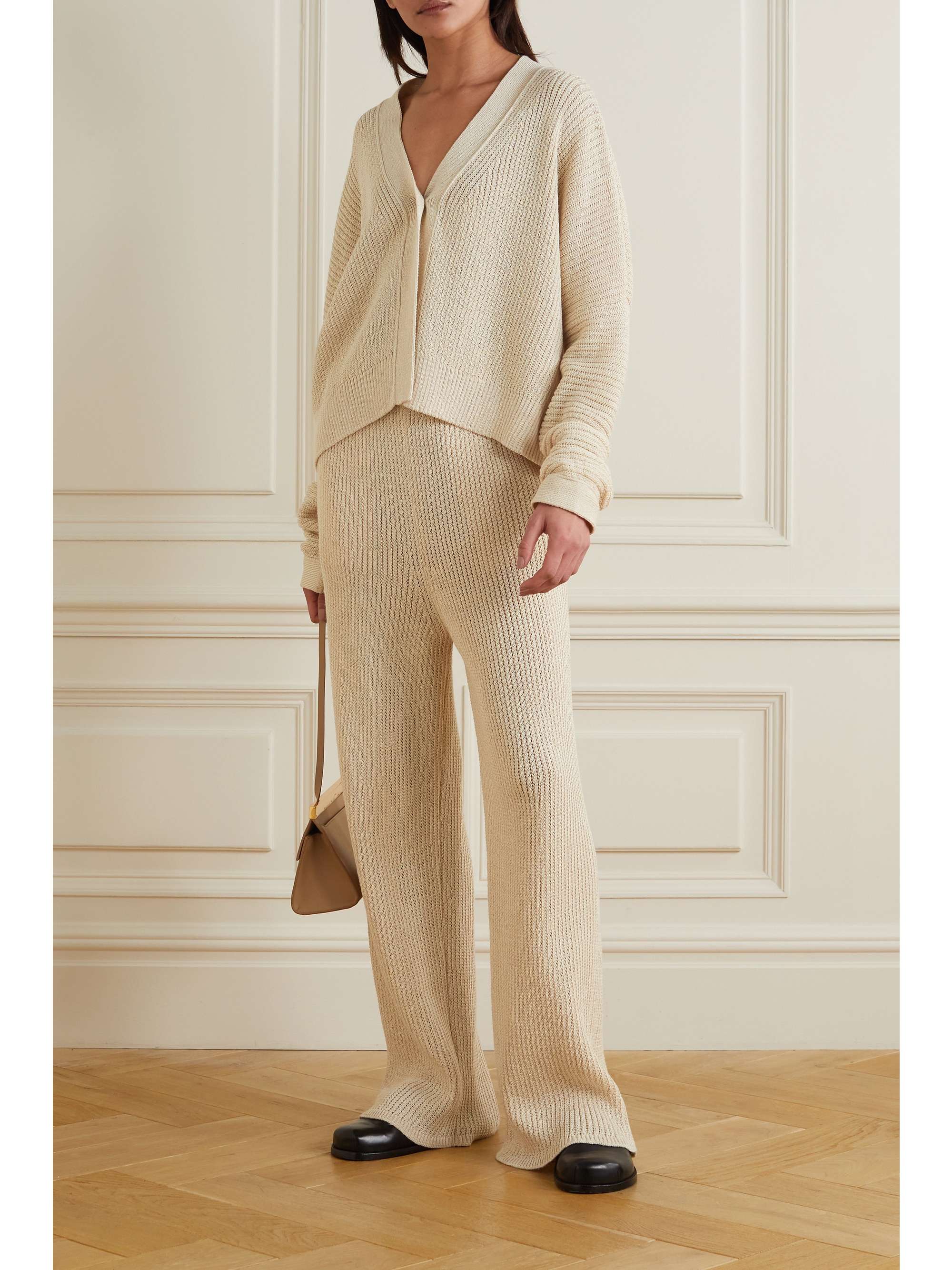 LE 17 SEPTEMBRE Ribbed linen-blend cardigan