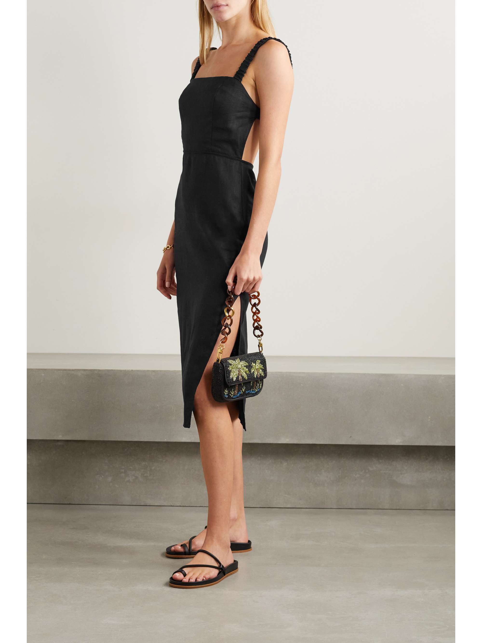 reformation black dress