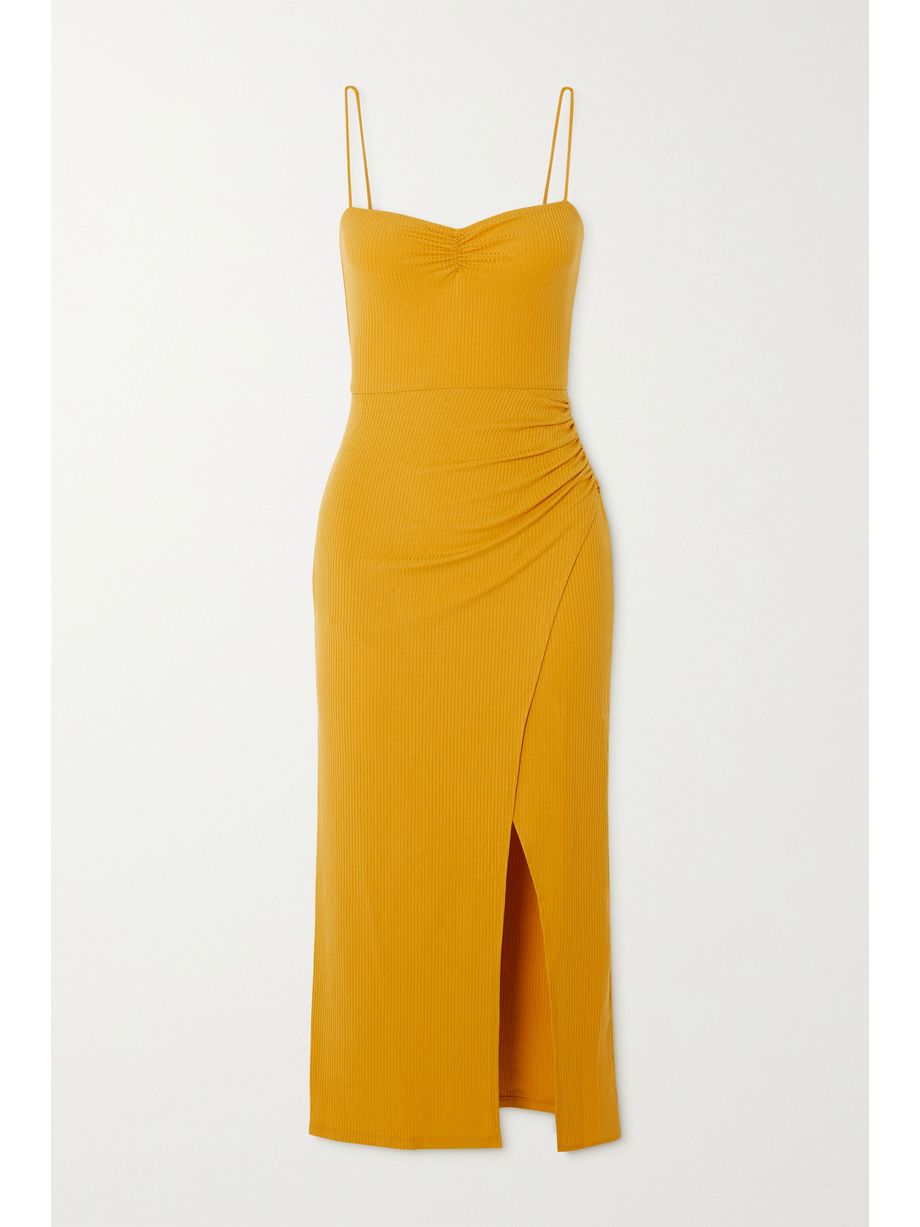 Fitted Strappy Dress Mustard