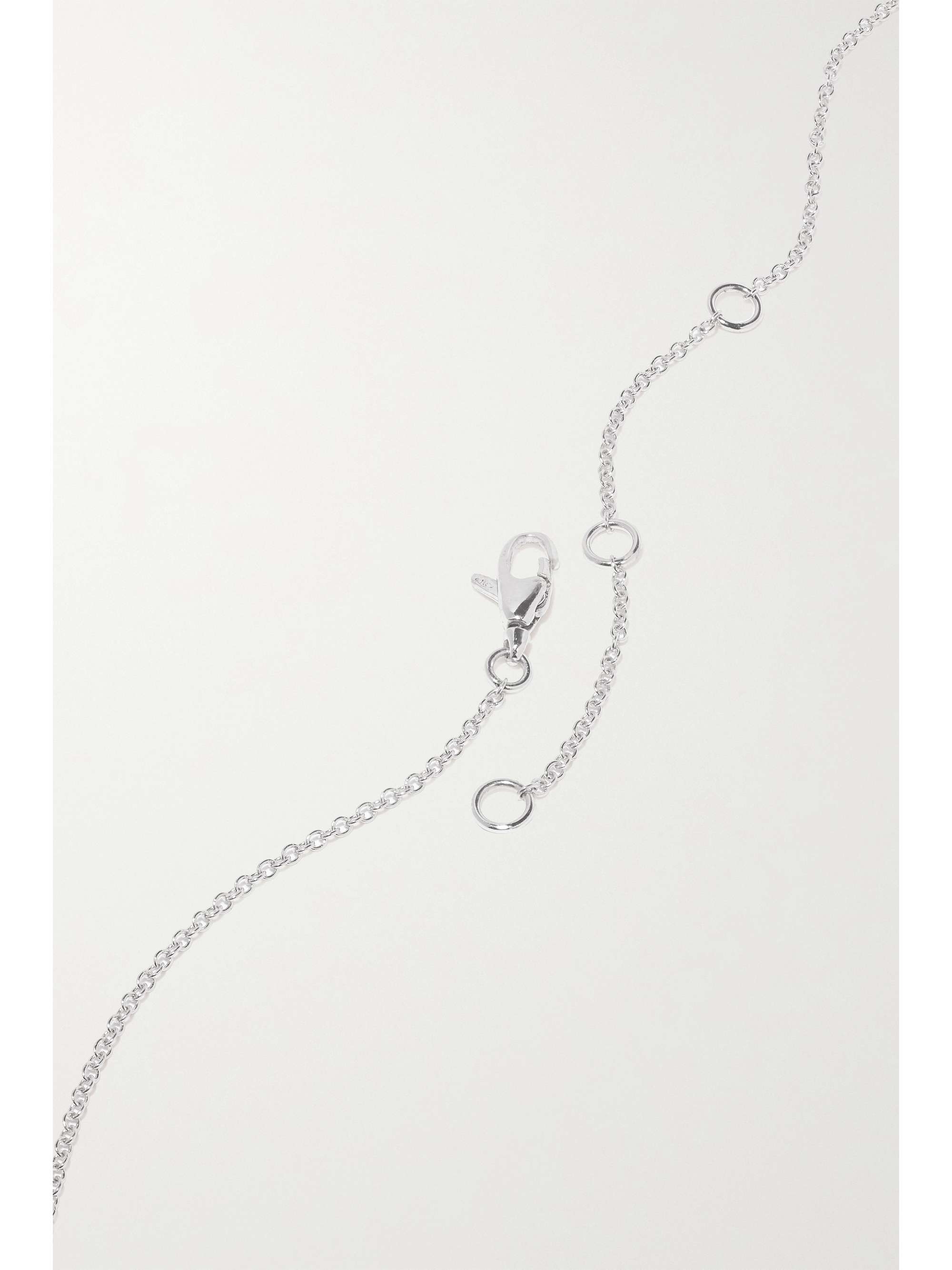 BOGHOSSIAN 18-karat white gold, titanium fiber and diamond necklace
