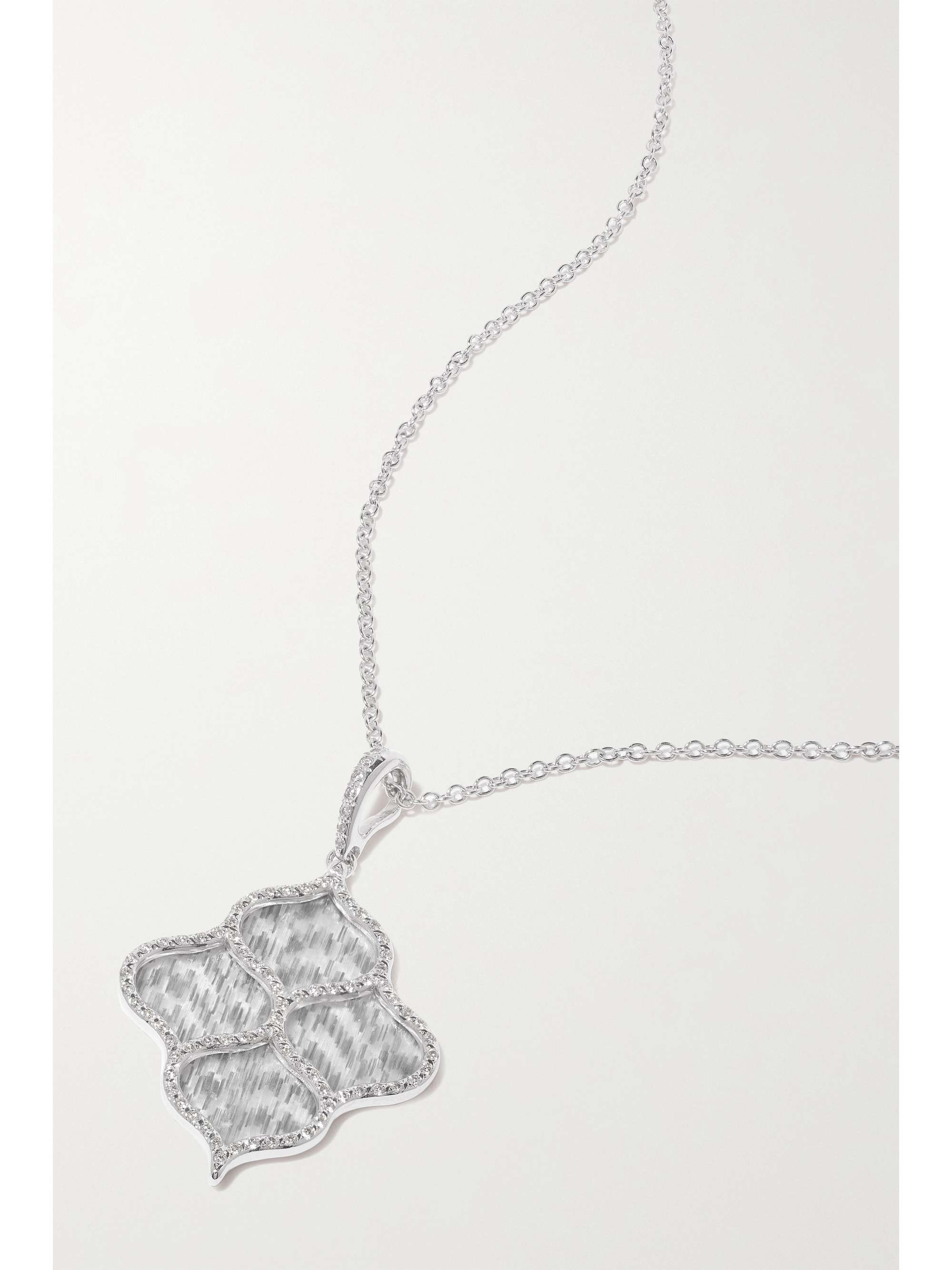 BOGHOSSIAN 18-karat white gold, titanium fiber and diamond necklace