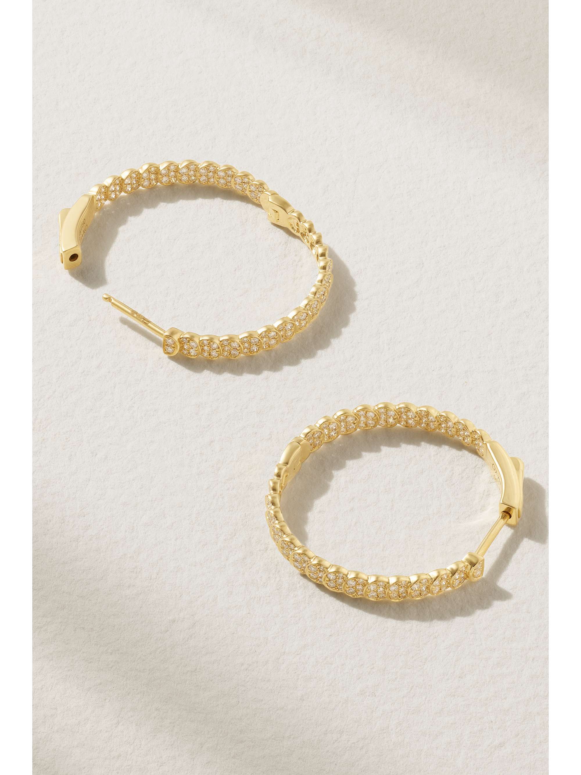 ANITA KO Luna 18-karat gold diamond hoop earrings