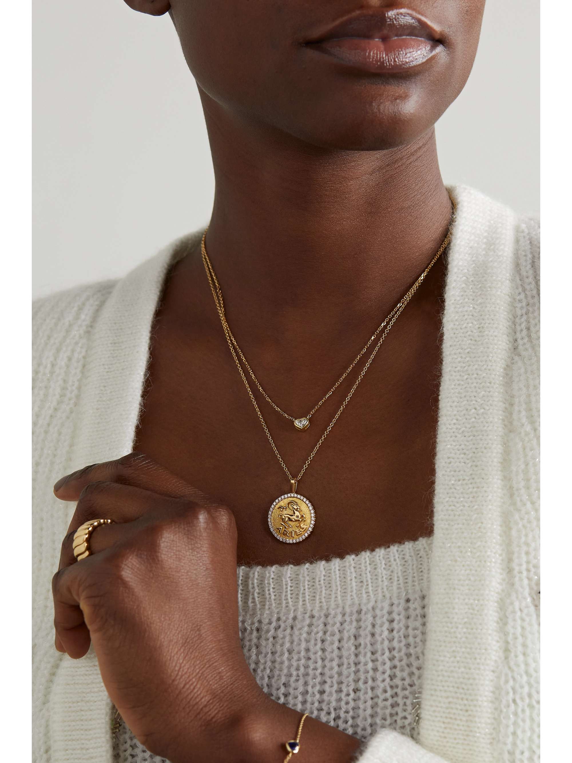 ANITA KO 18-karat rose gold diamond necklace