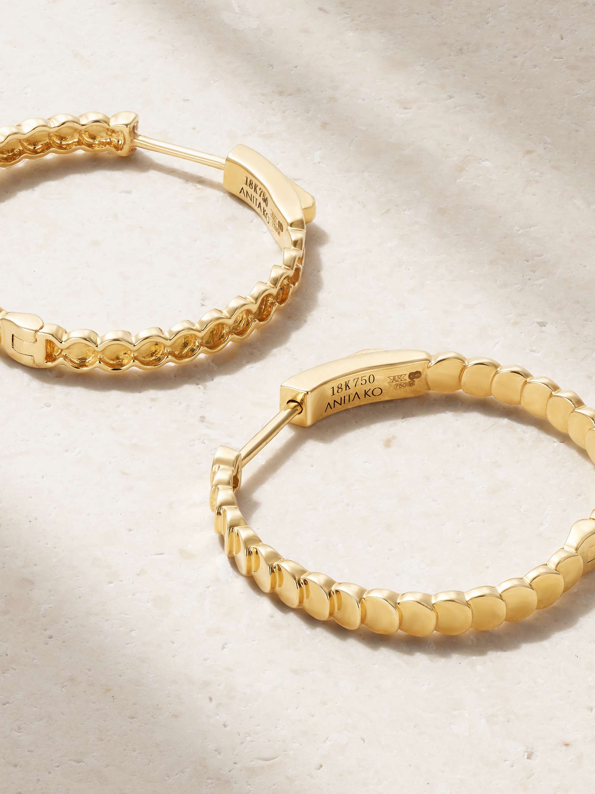 ANITA KO Luna 18-karat gold hoop earrings