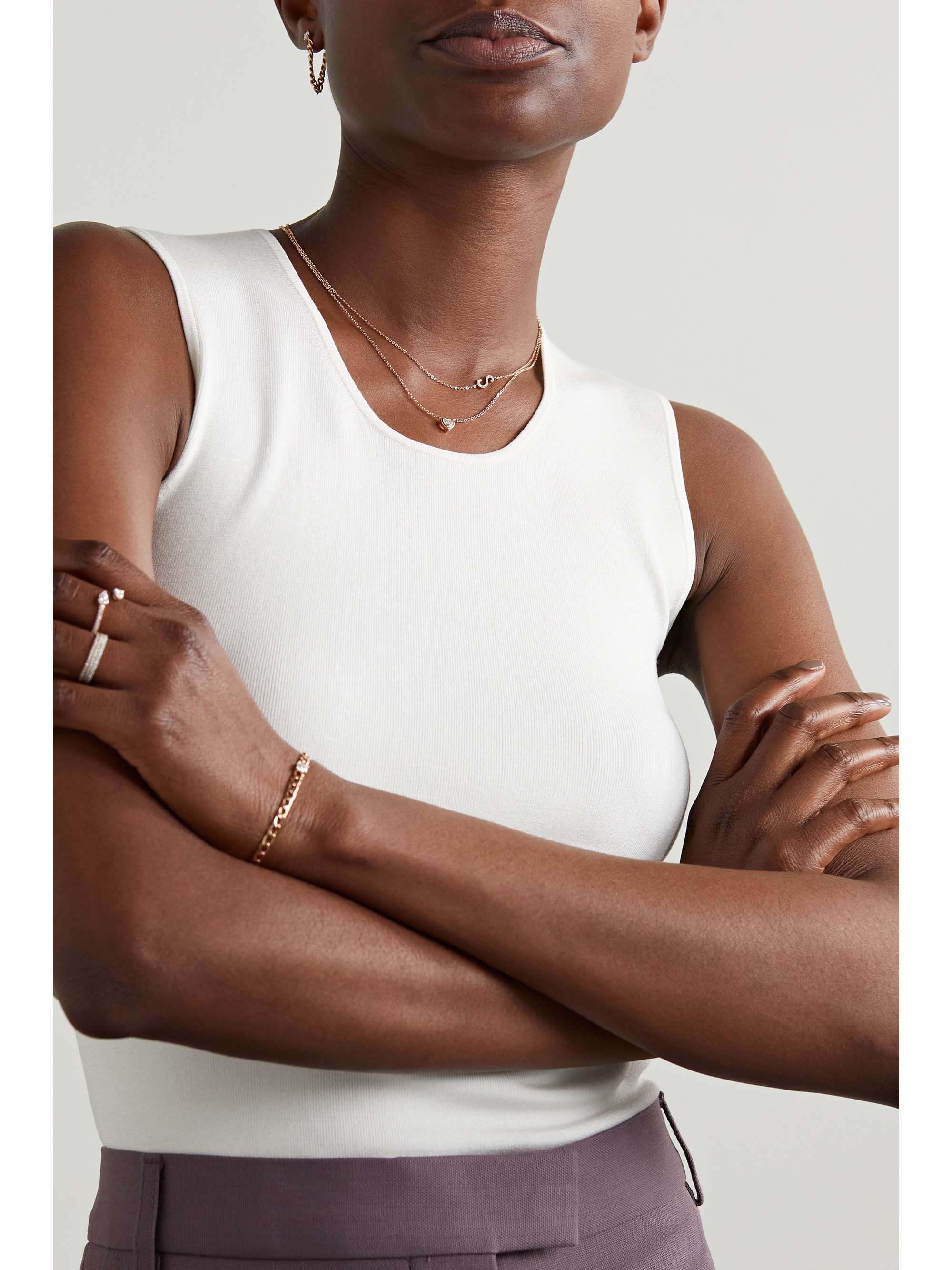 ANITA KO 18-karat rose gold diamond necklace