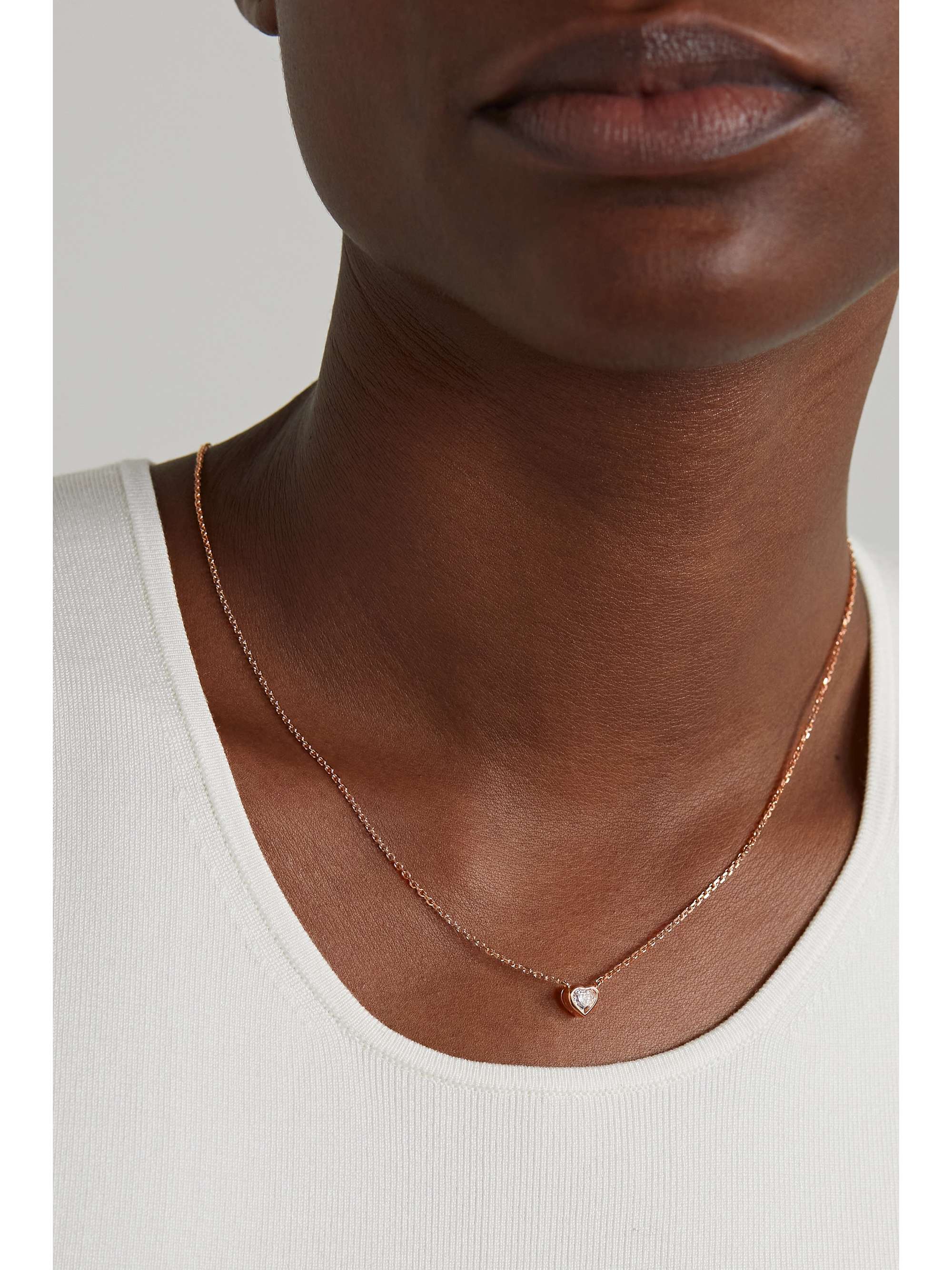 ANITA KO 18-karat rose gold diamond necklace
