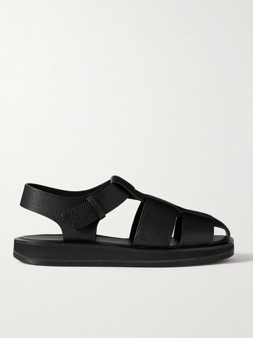 The Row Fisherman woven textured-leather sandals