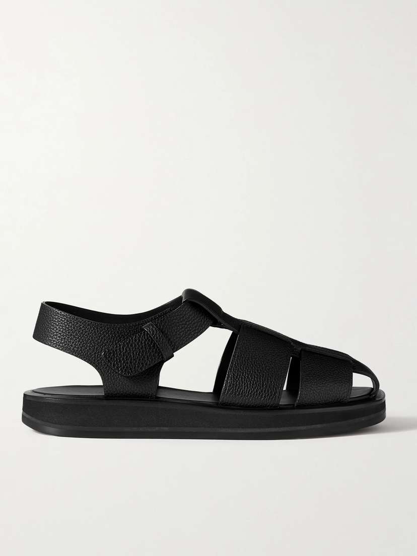 The Row Fisherman Woven Textured-leather Sandals