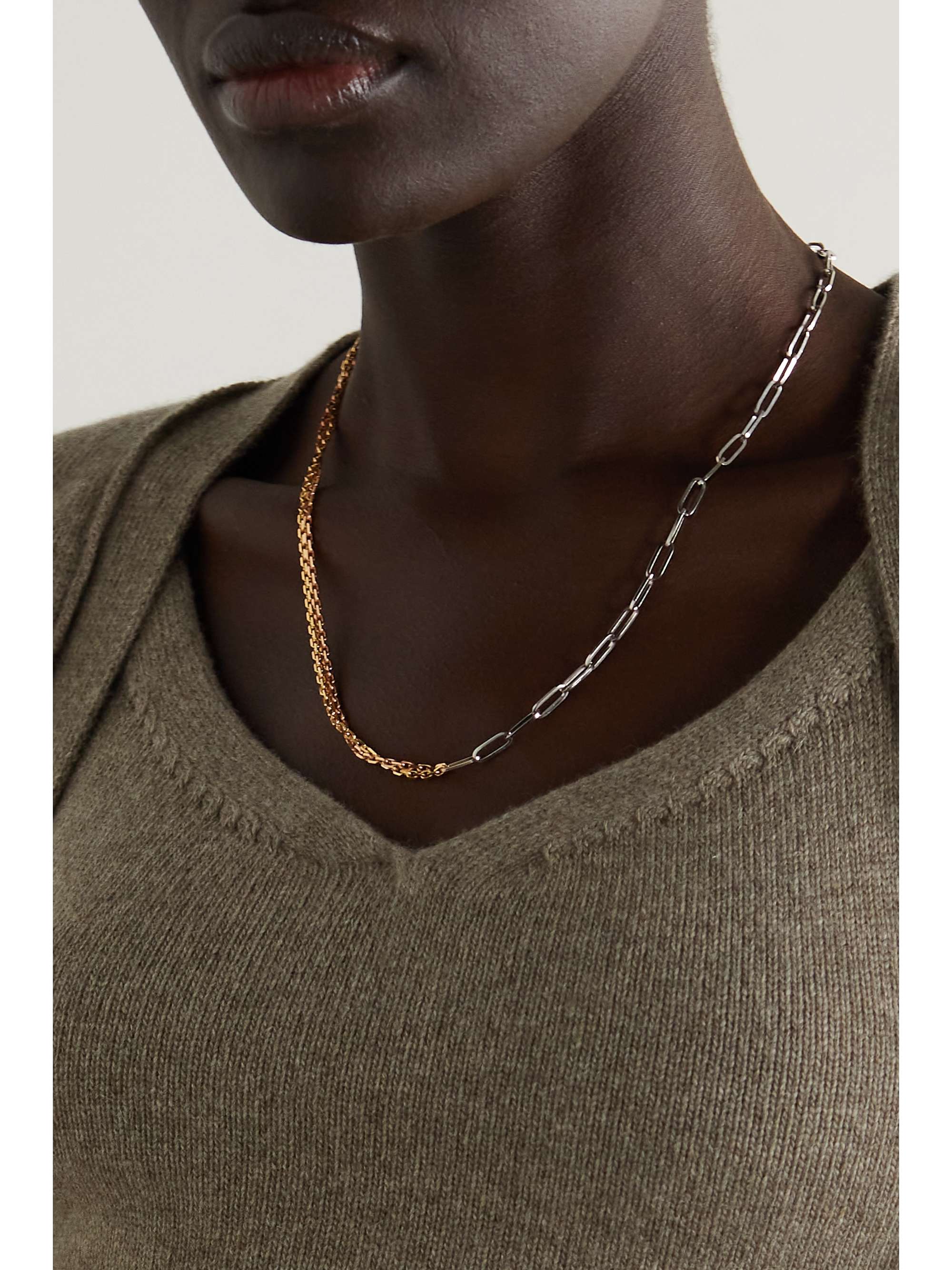 YVONNE LÉON 18-karat white, yellow and rose gold necklace