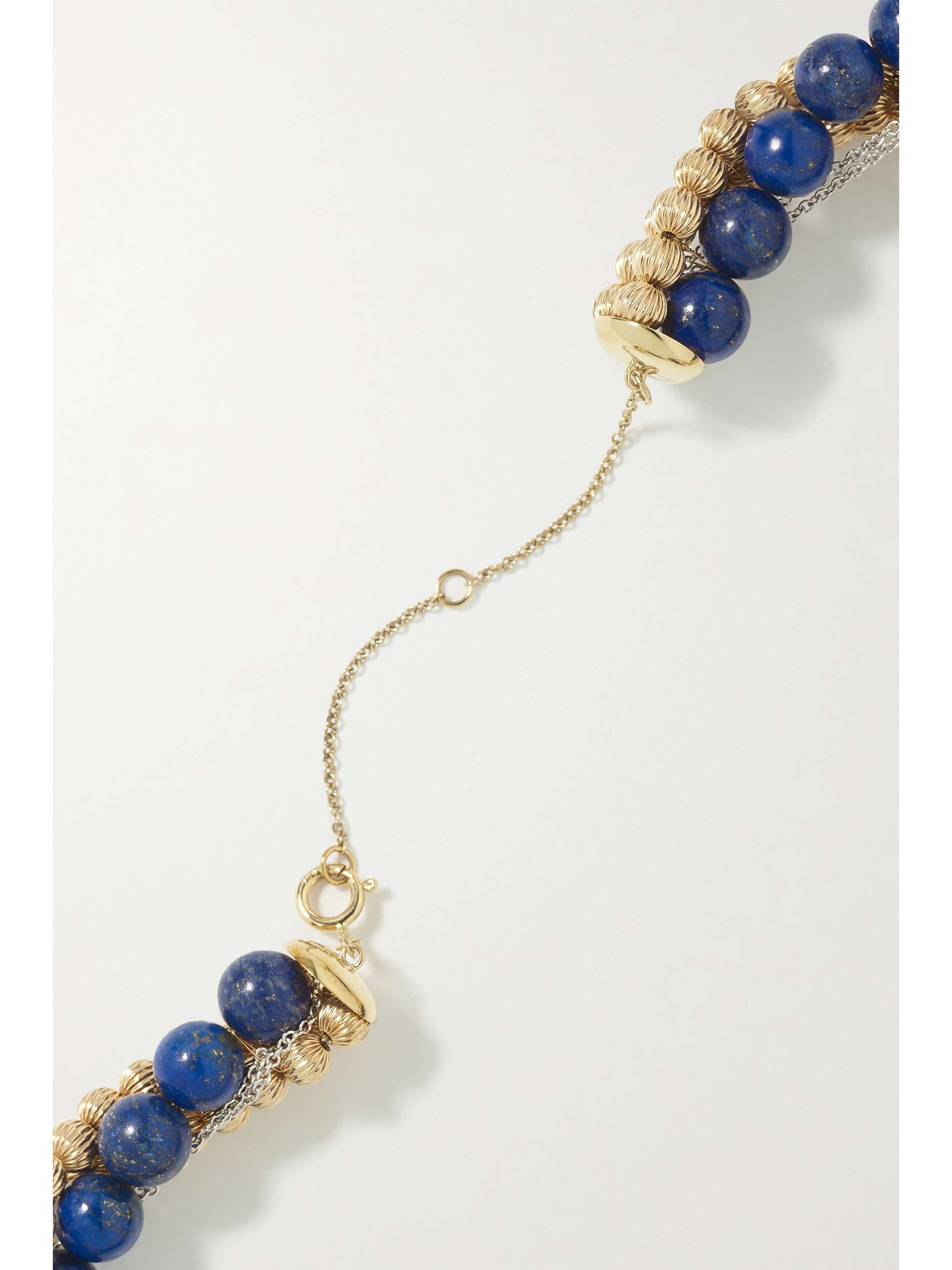 YVONNE LÉON 9-karat yellow and white gold lapis lazuli necklace