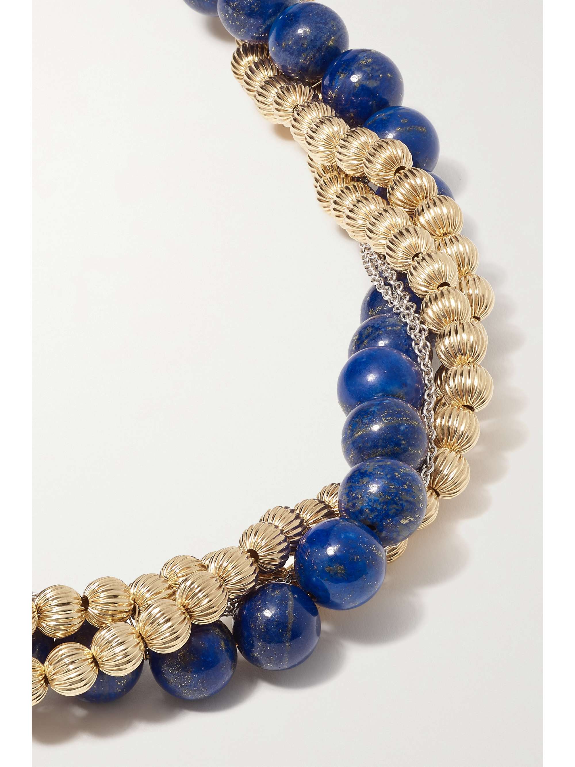 YVONNE LÉON 9-karat yellow and white gold lapis lazuli necklace