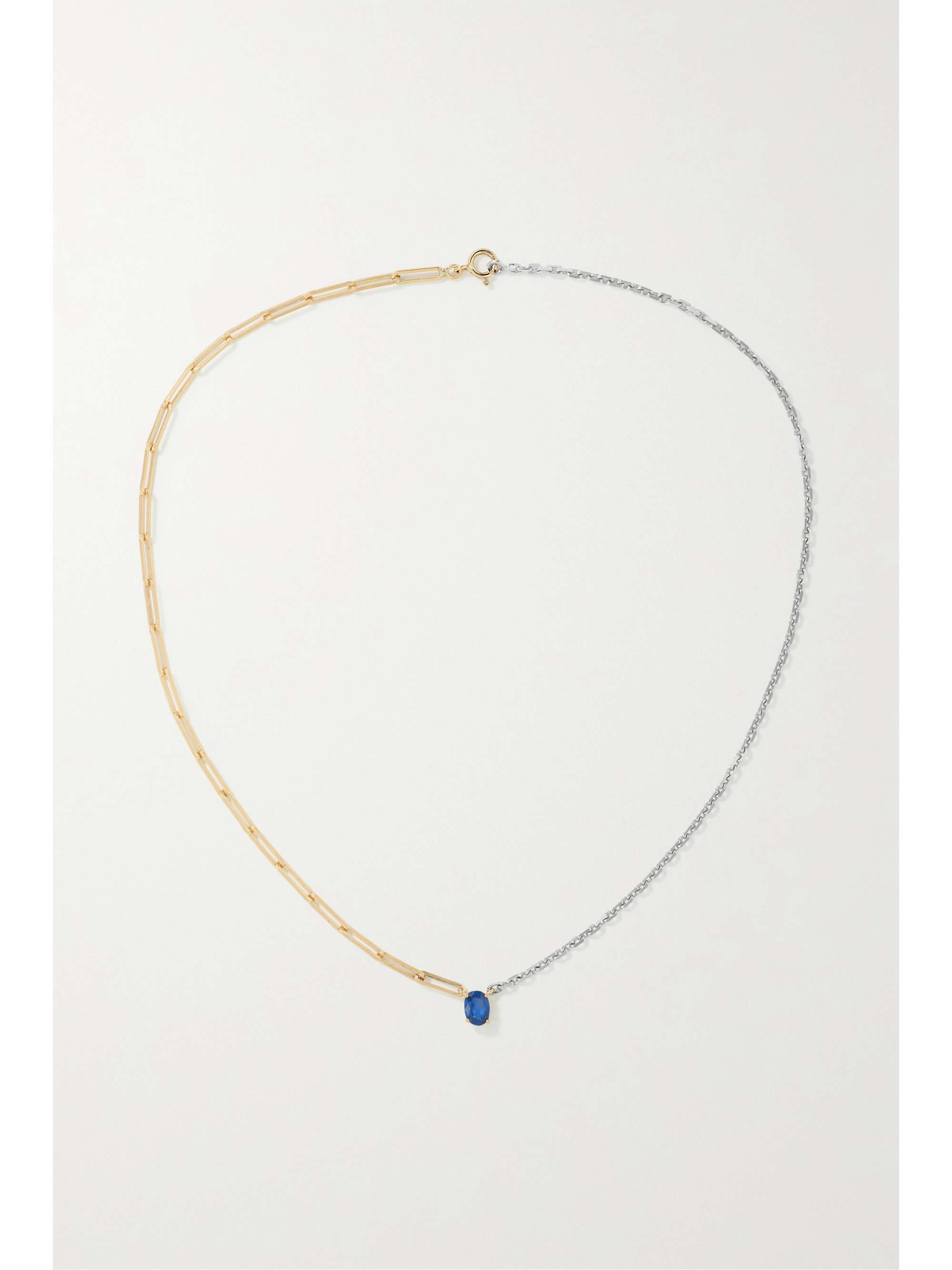 YVONNE LÉON 18-karat white and yellow gold sapphire necklace