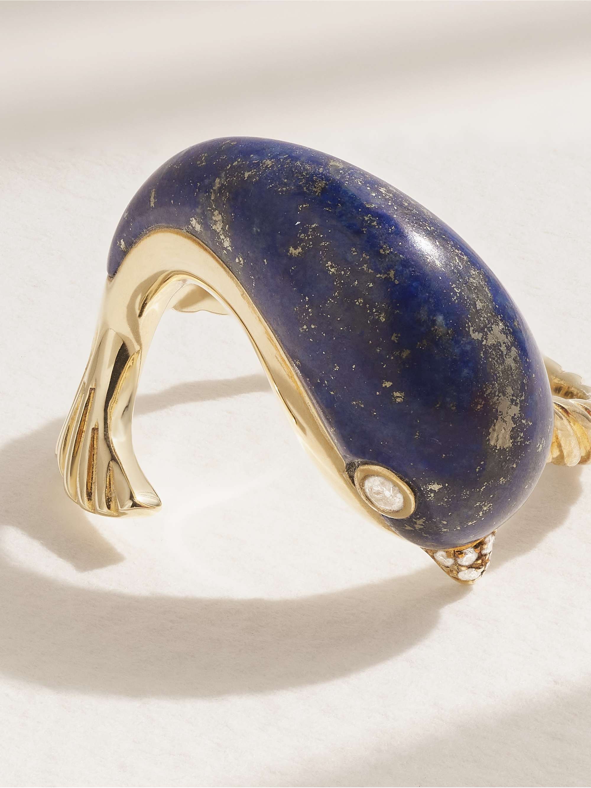 YVONNE LÉON 9-karat gold, lapis lazuli and diamond ring