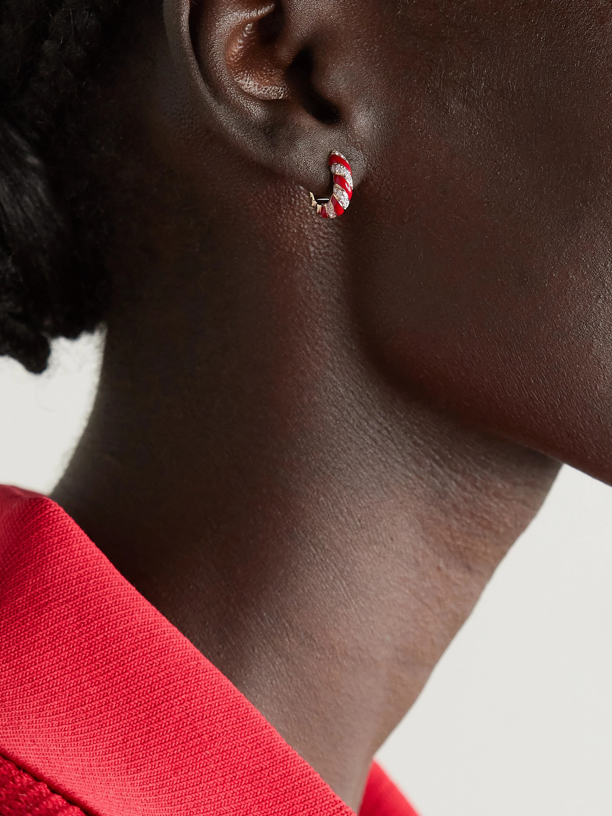 Yvonne Léon 9-karat Gold, Enamel And Diamond Earrings In Gold