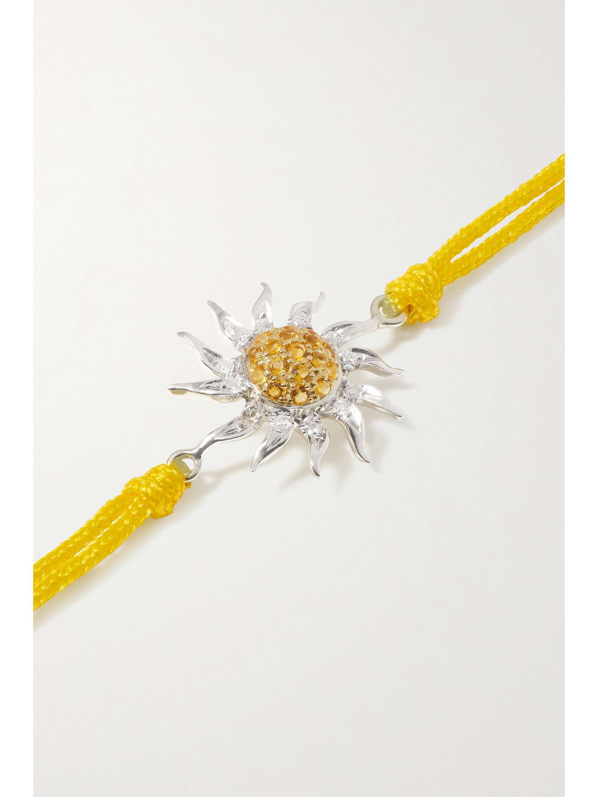 YVONNE LÉON 9-karat white and yellow gold, cord, citrine and diamond bracelet
