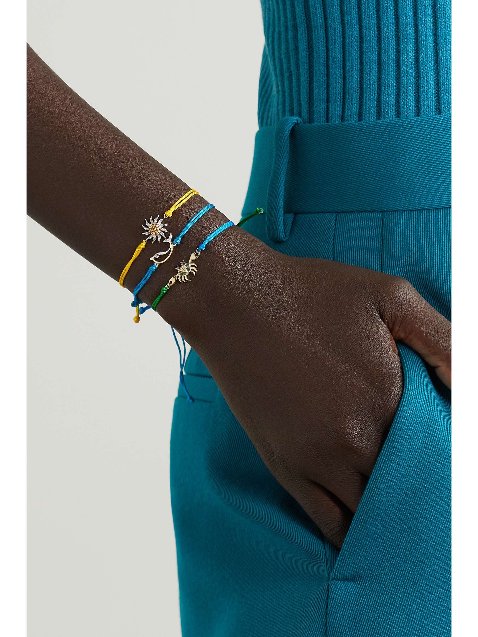 YVONNE LÉON 9-karat white and yellow gold, cord, citrine and diamond bracelet