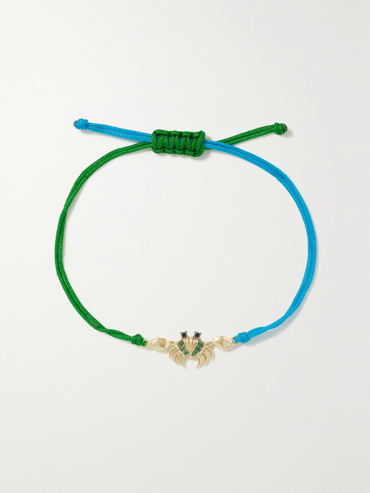 Yvonne Léon - 9-karat Gold, Cord, Tsavorite And Diamond Bracelet - one size 22 Awaiting product image