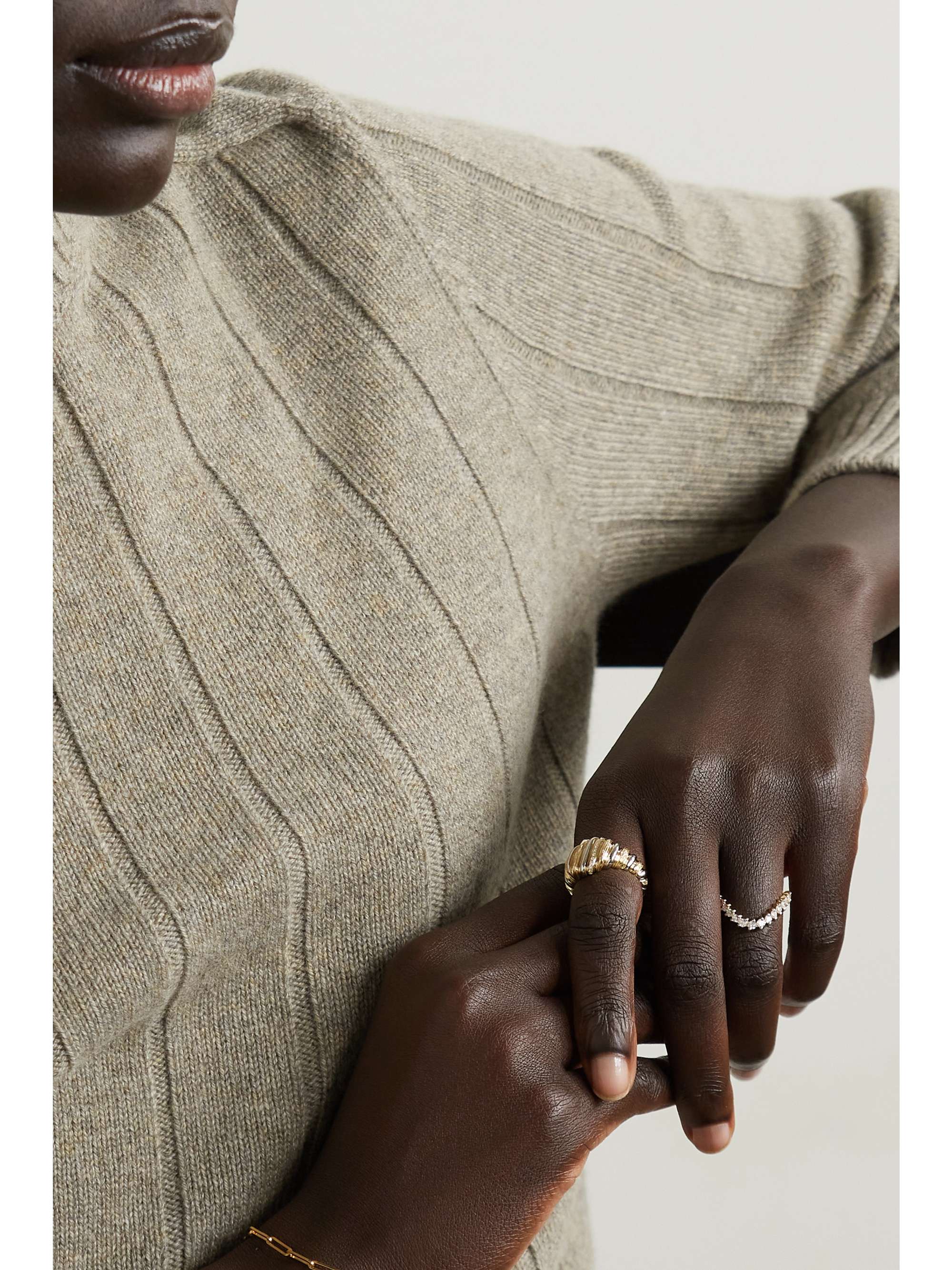 YVONNE LÉON 9-karat yellow and white gold diamond ring
