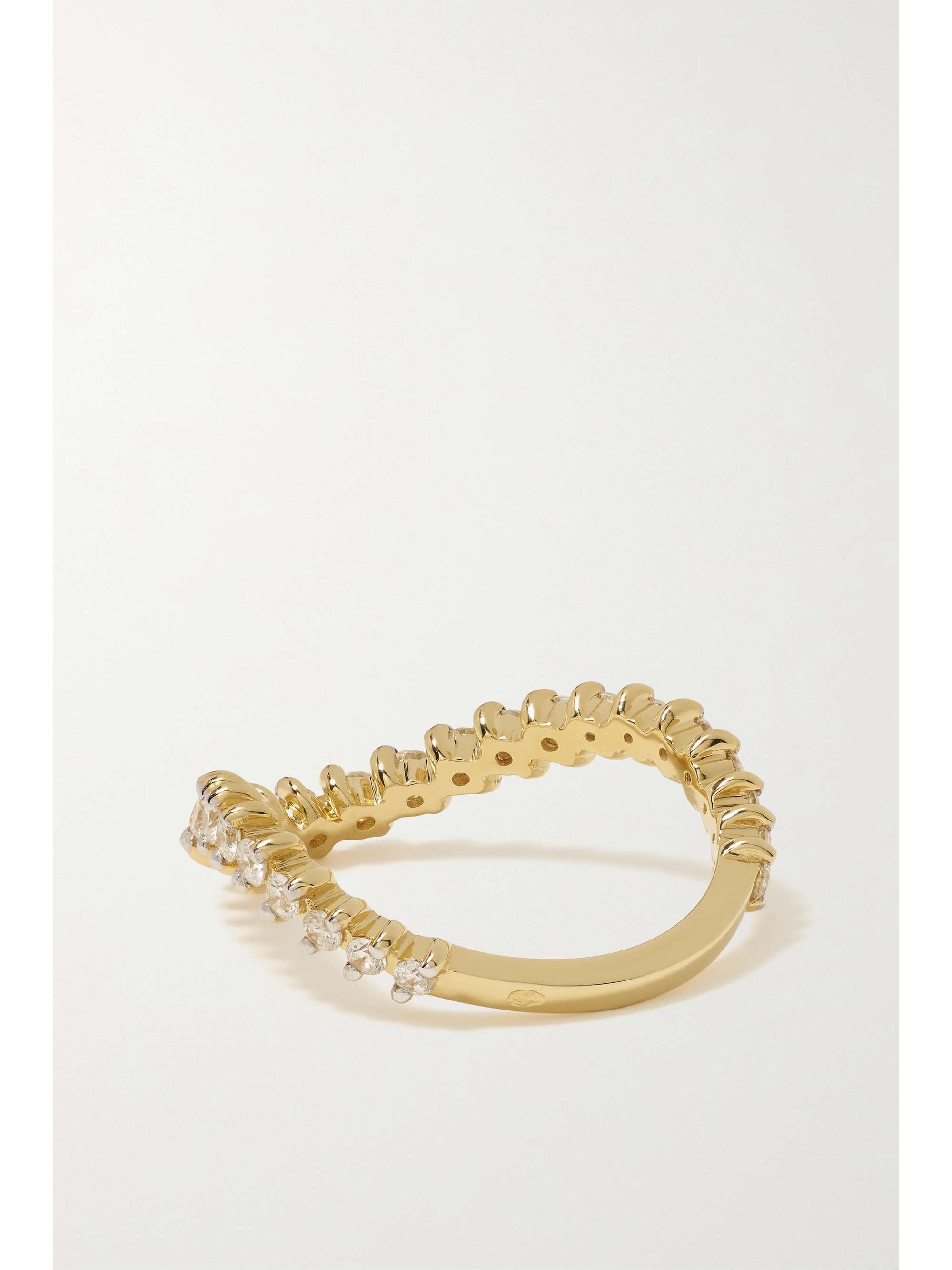 YVONNE LÉON Alliance Vague 18-karat gold, sapphire and tsavorite ring