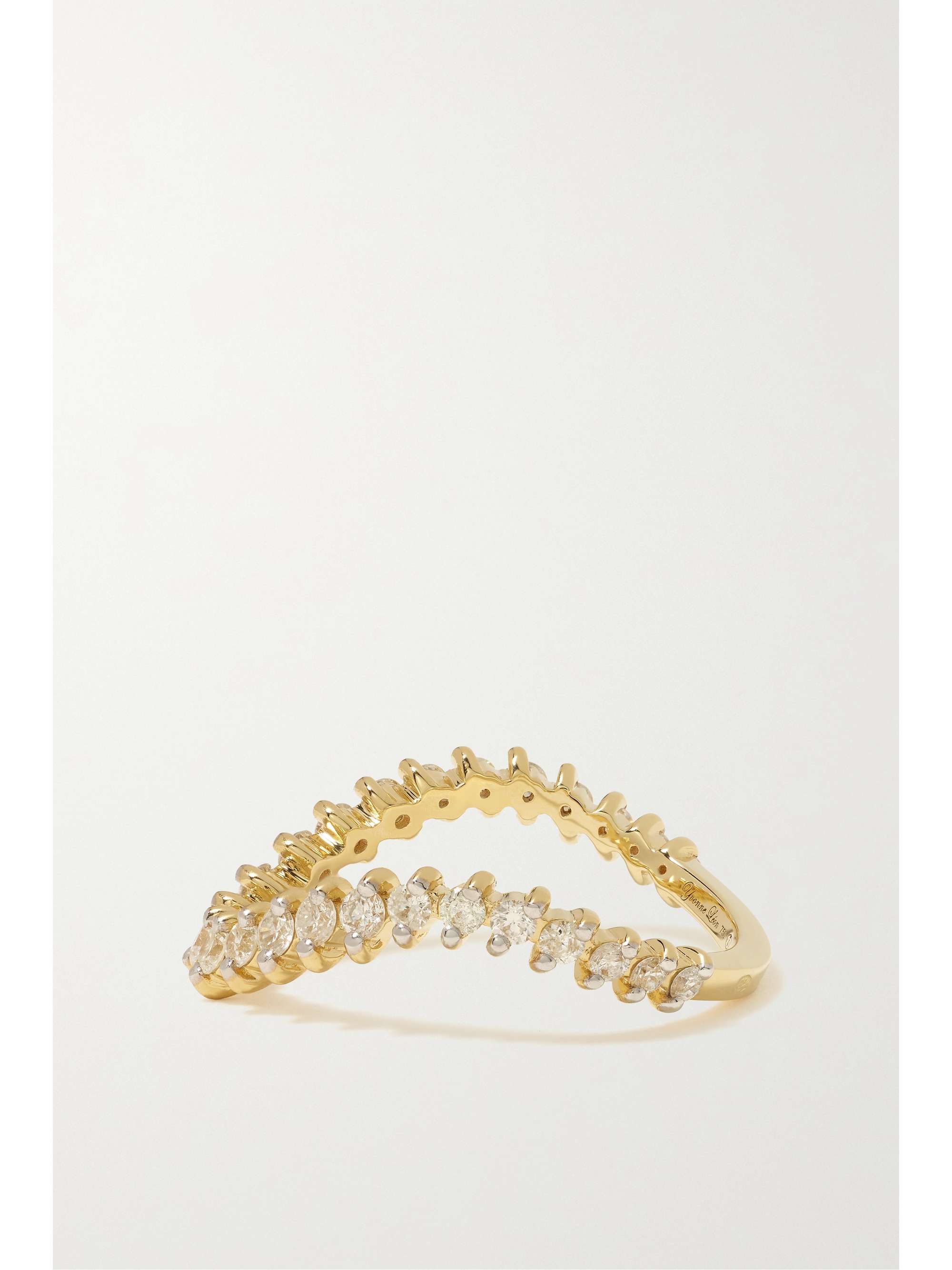 YVONNE LÉON Alliance Vague 18-karat gold, sapphire and tsavorite ring