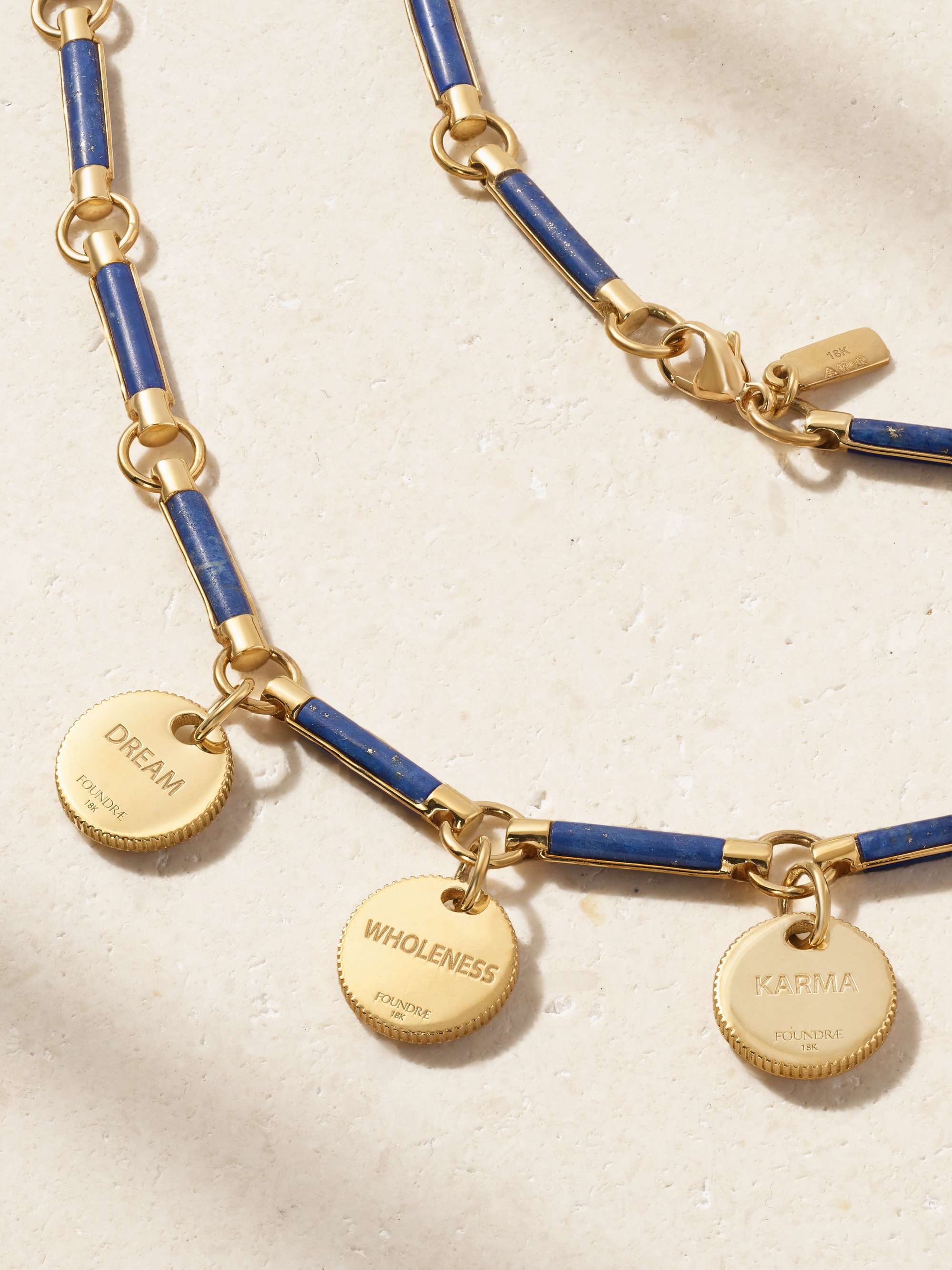 FOUNDRAE Karma, Wholeness and Dream 18-karat gold lapis lazuli necklace