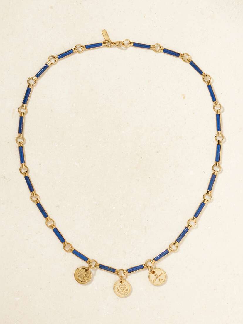 Foundrae Karma, Wholeness And Dream 18-karat Gold Lapis Lazuli Necklace