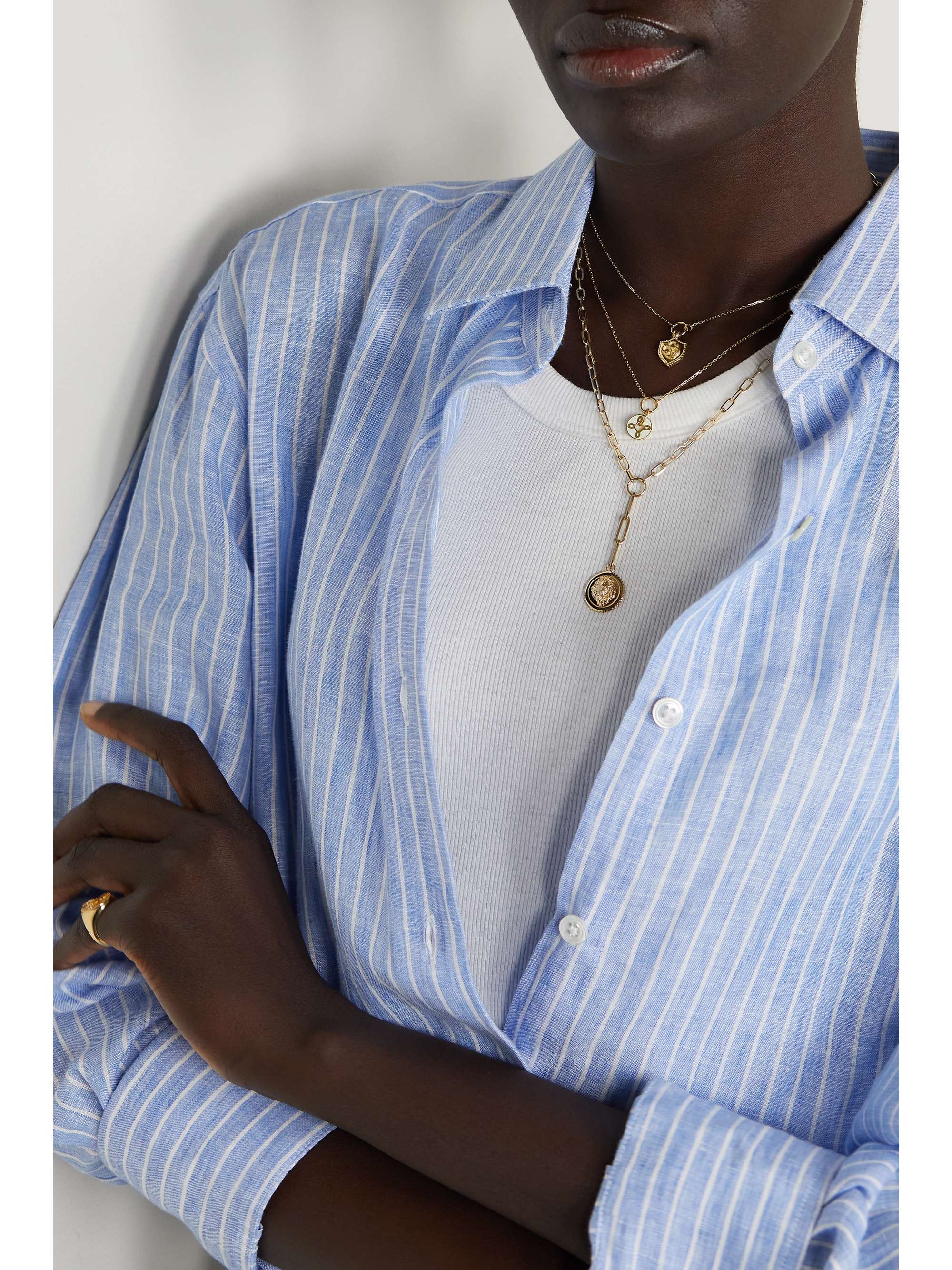 FOUNDRAE True Love 18-karat gold enamel necklace