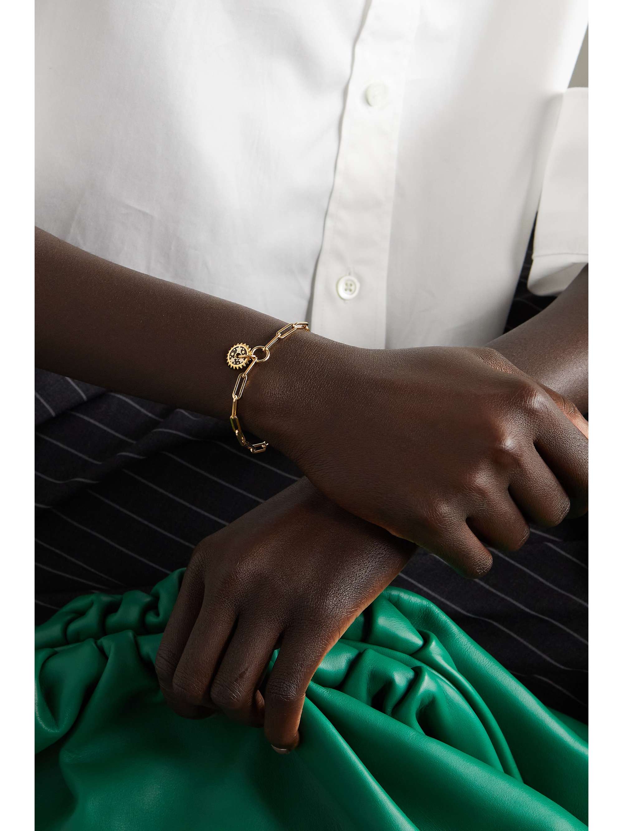 FOUNDRAE Resilience 18-karat gold and enamel bracelet