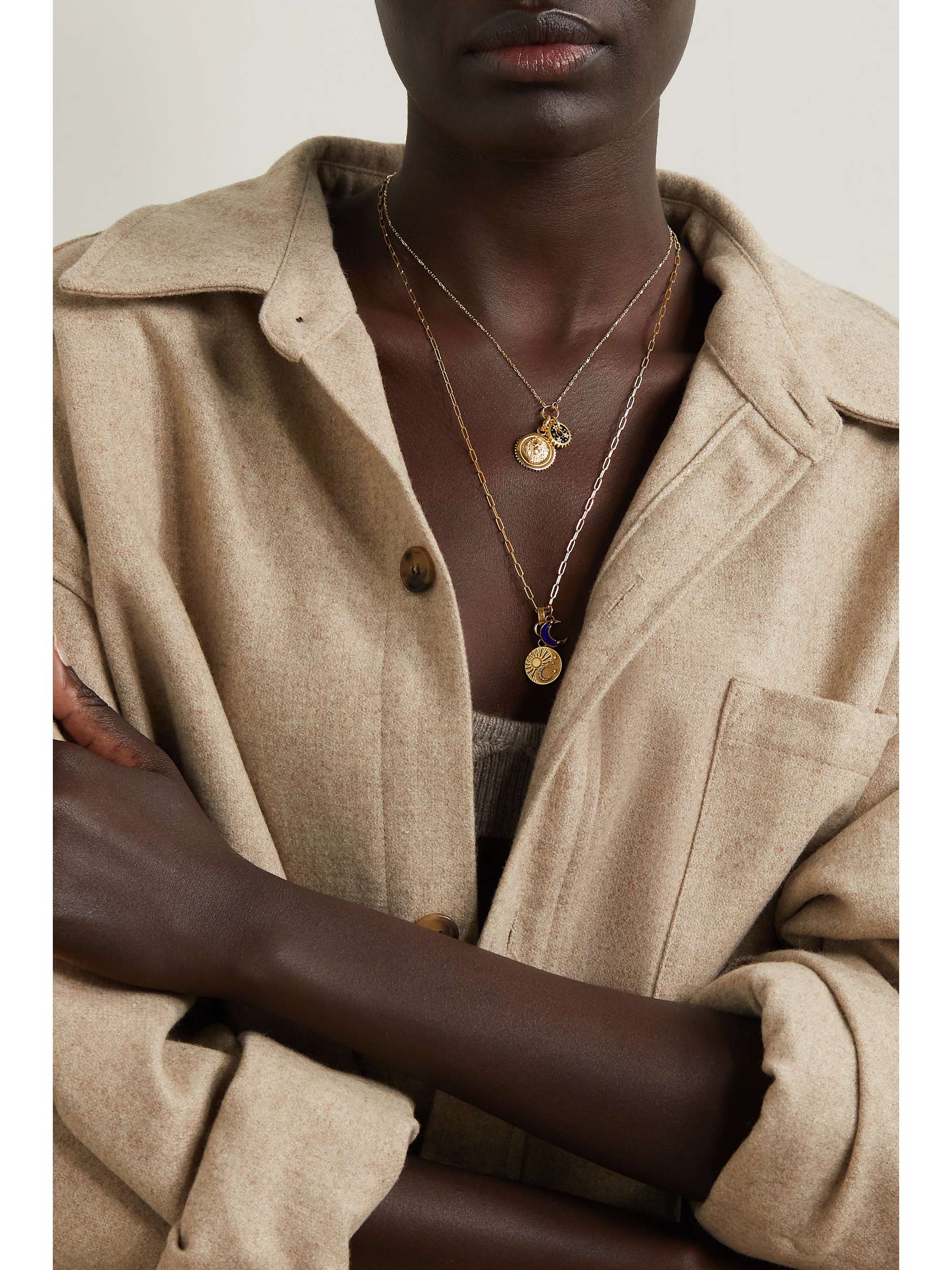 FOUNDRAE Resilience and Strength 18-karat gold, enamel and diamond necklace