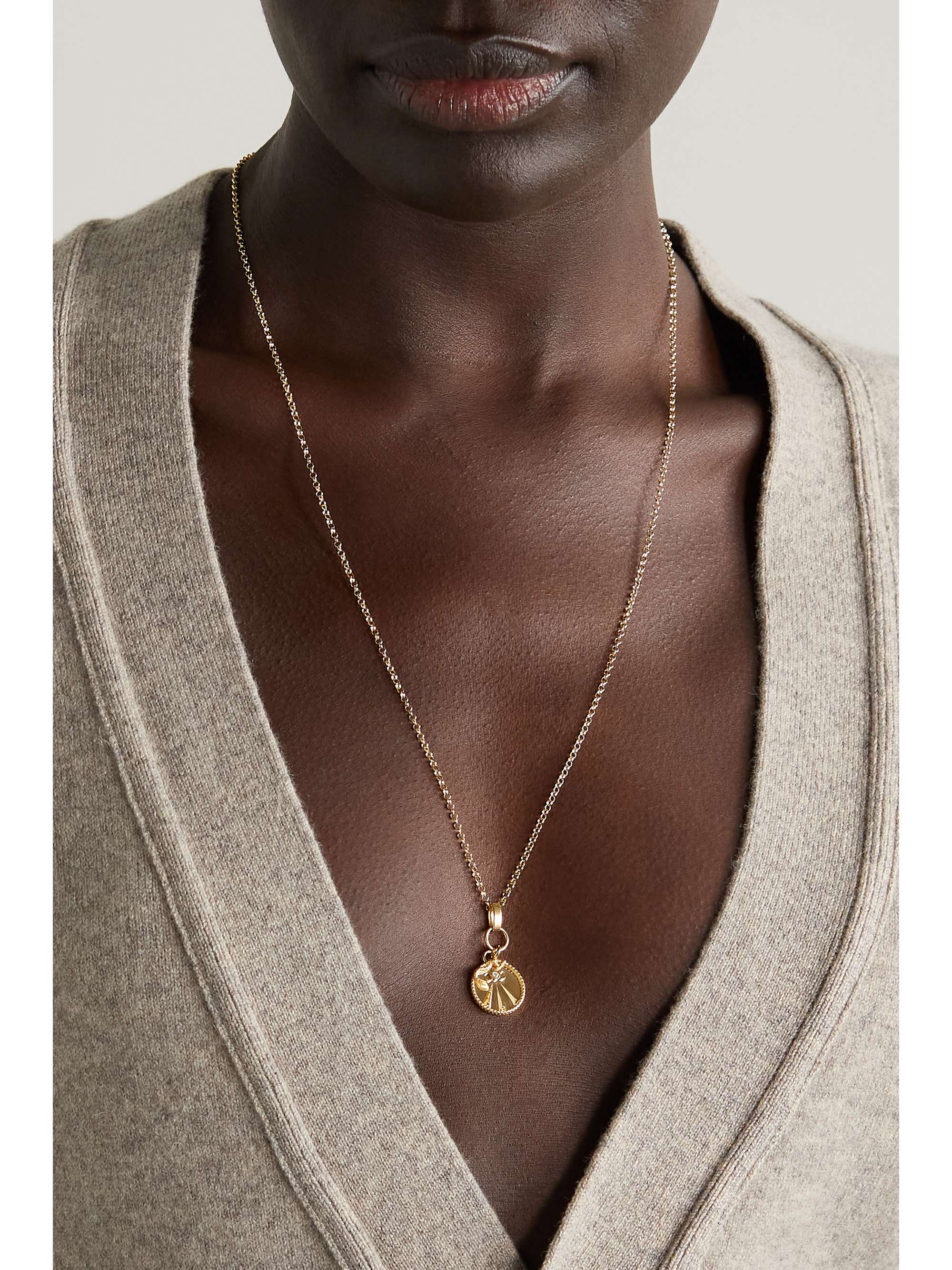 FOUNDRAE Mind Body Soul 18-karat gold diamond necklace