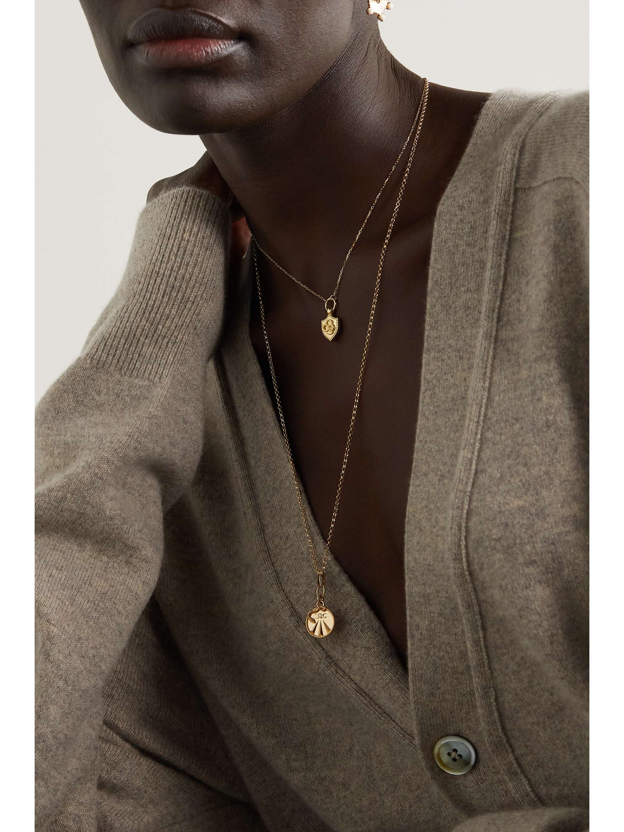 FOUNDRAE Mind Body Soul 18-karat gold diamond necklace