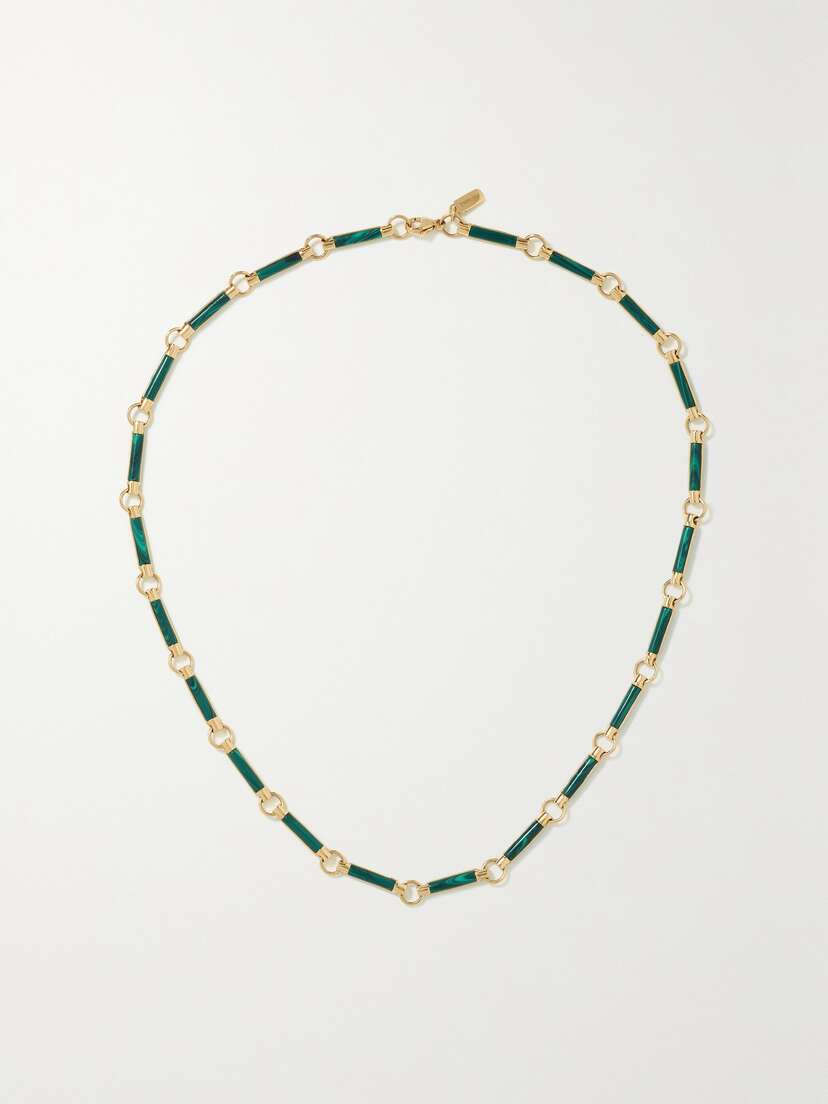 Foundrae 18-karat Gold Malachite Necklace