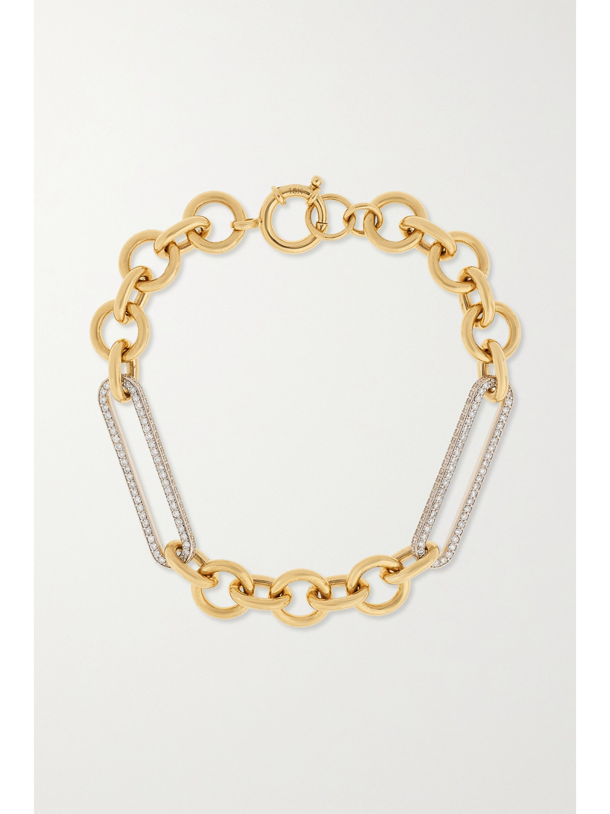 Foundrae Midsize 18-karat Yellow And White Gold Diamond Bracelet