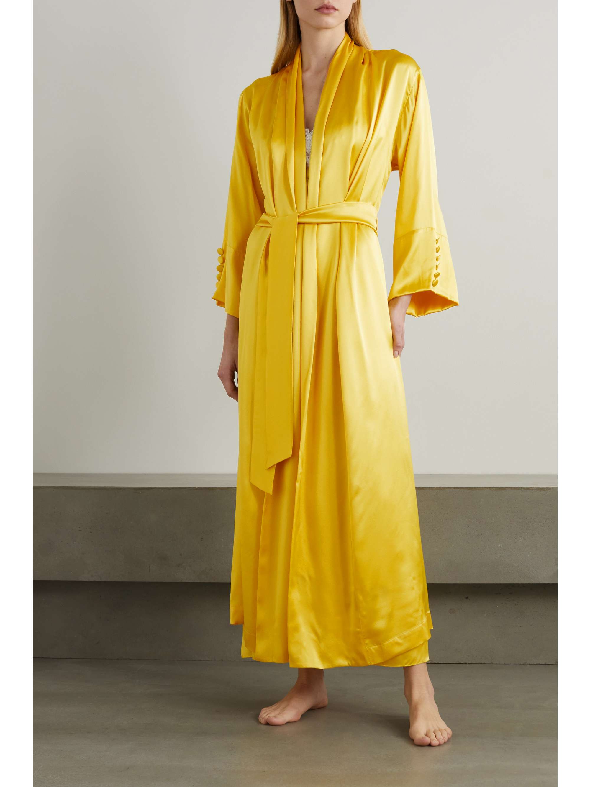 yellow silk robe