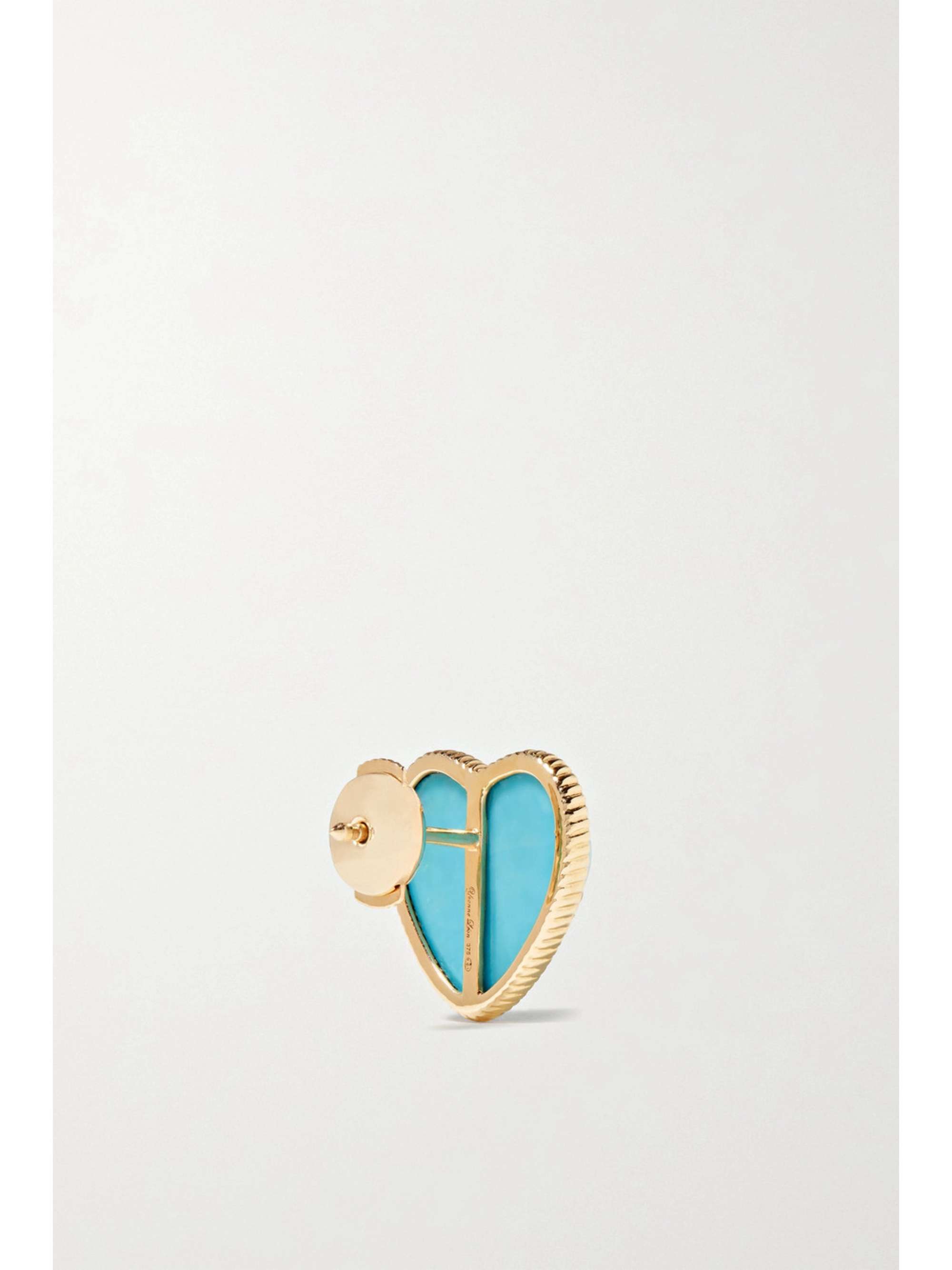 YVONNE LÉON 9-karat gold, diamond and turquoise earrings