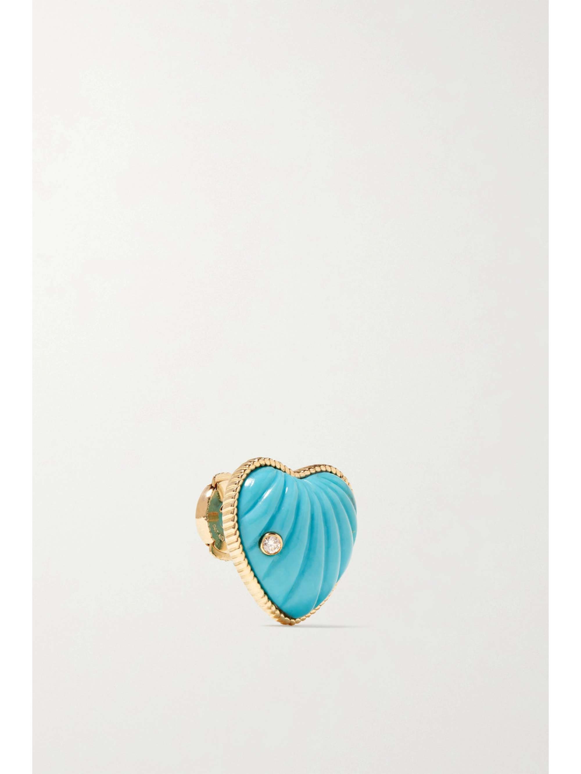 YVONNE LÉON 9-karat gold, diamond and turquoise earrings