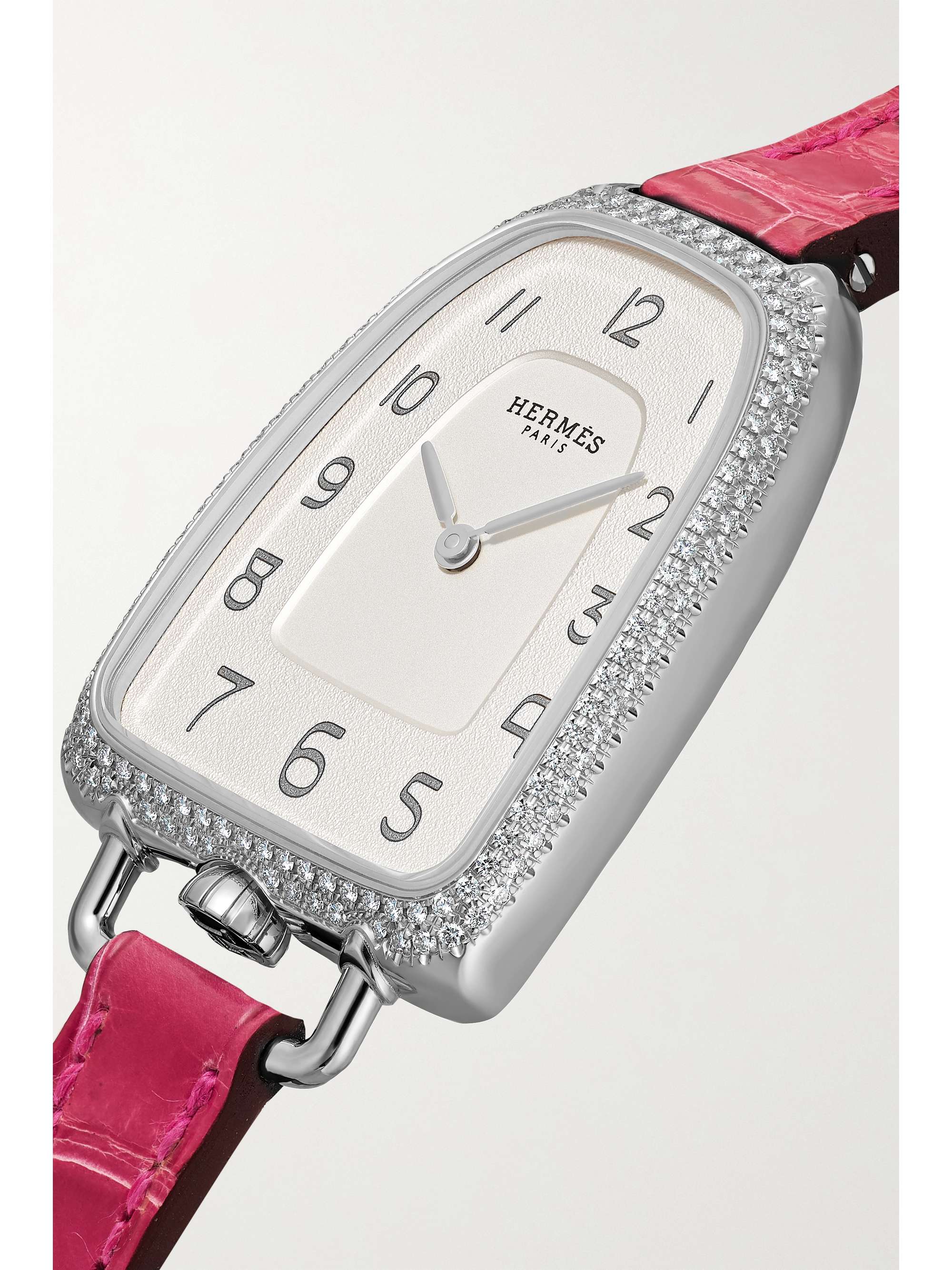 HERMÈS TIMEPIECES Montre en or rose 18 carats (750/1000) à bracelet en alligator Galop d'Hermès Large, 40 mm