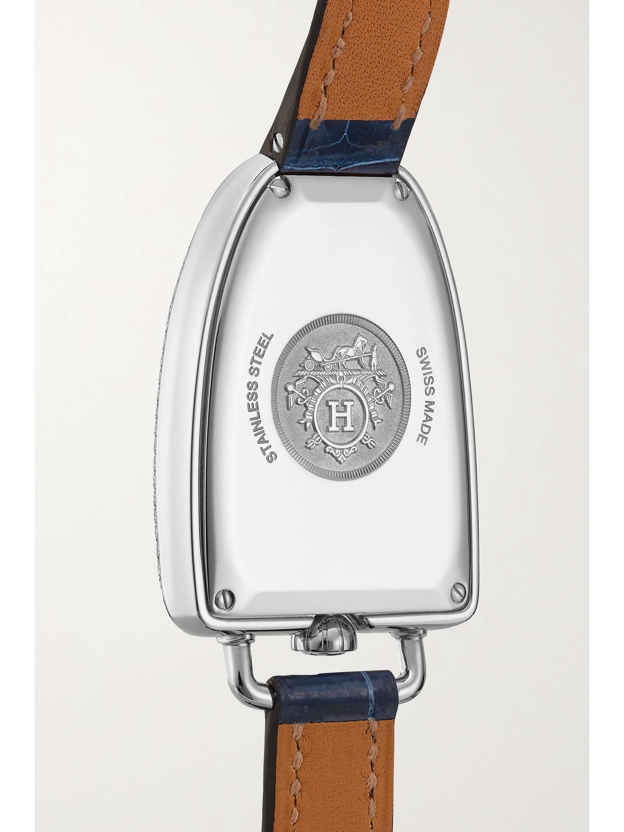 HERMÈS TIMEPIECES Montre en or rose 18 carats (750/1000) à bracelet en alligator Galop d'Hermès Large, 40 mm