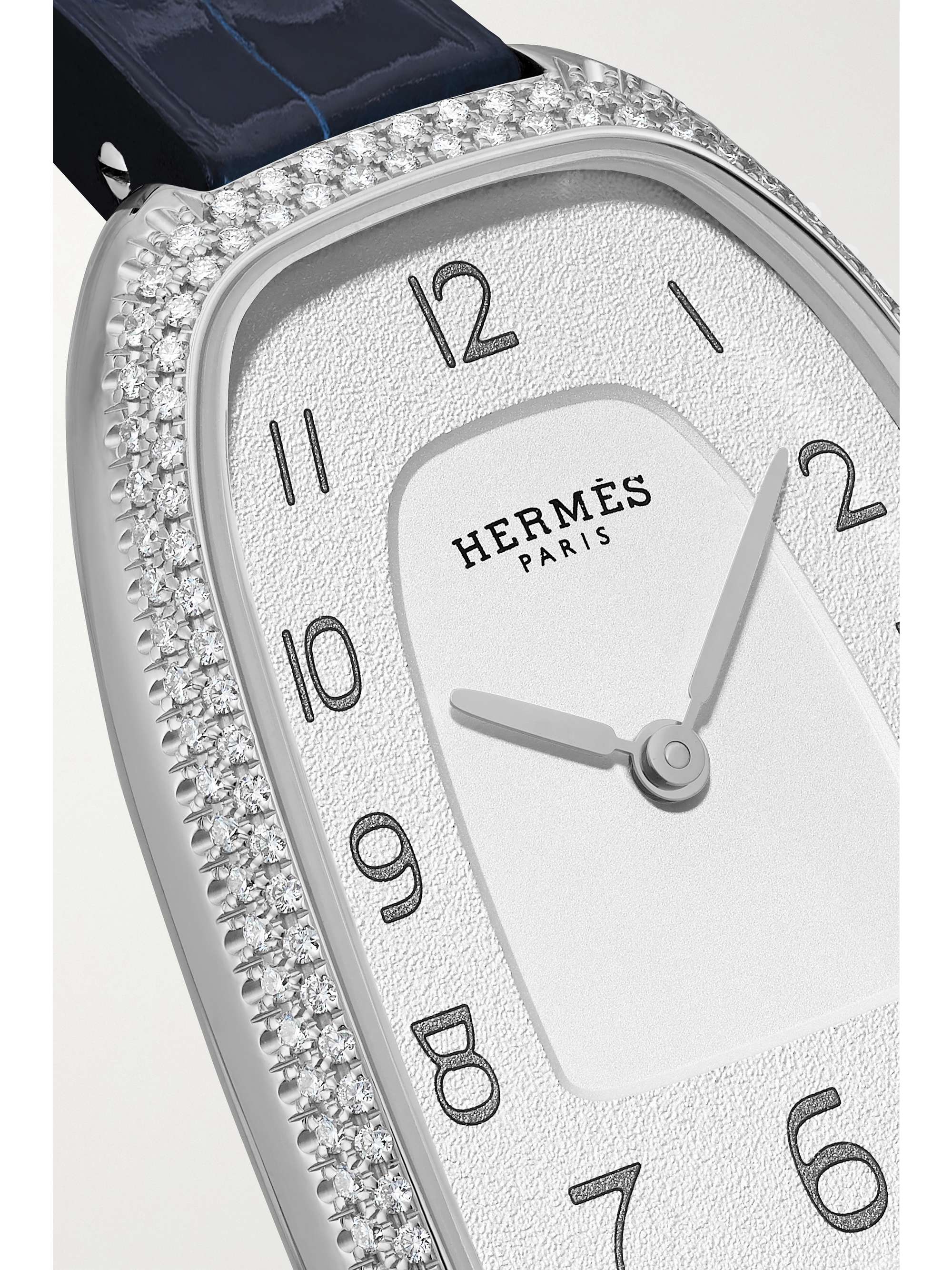 HERMÈS TIMEPIECES Montre en or rose 18 carats (750/1000) à bracelet en alligator Galop d'Hermès Large, 40 mm