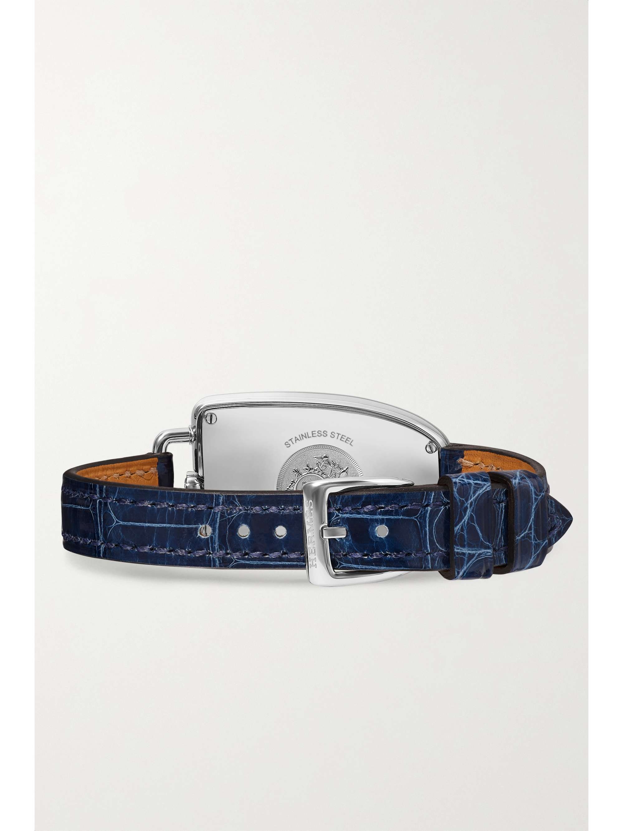 HERMÈS TIMEPIECES Montre en or rose 18 carats (750/1000) à bracelet en alligator Galop d'Hermès Large, 40 mm