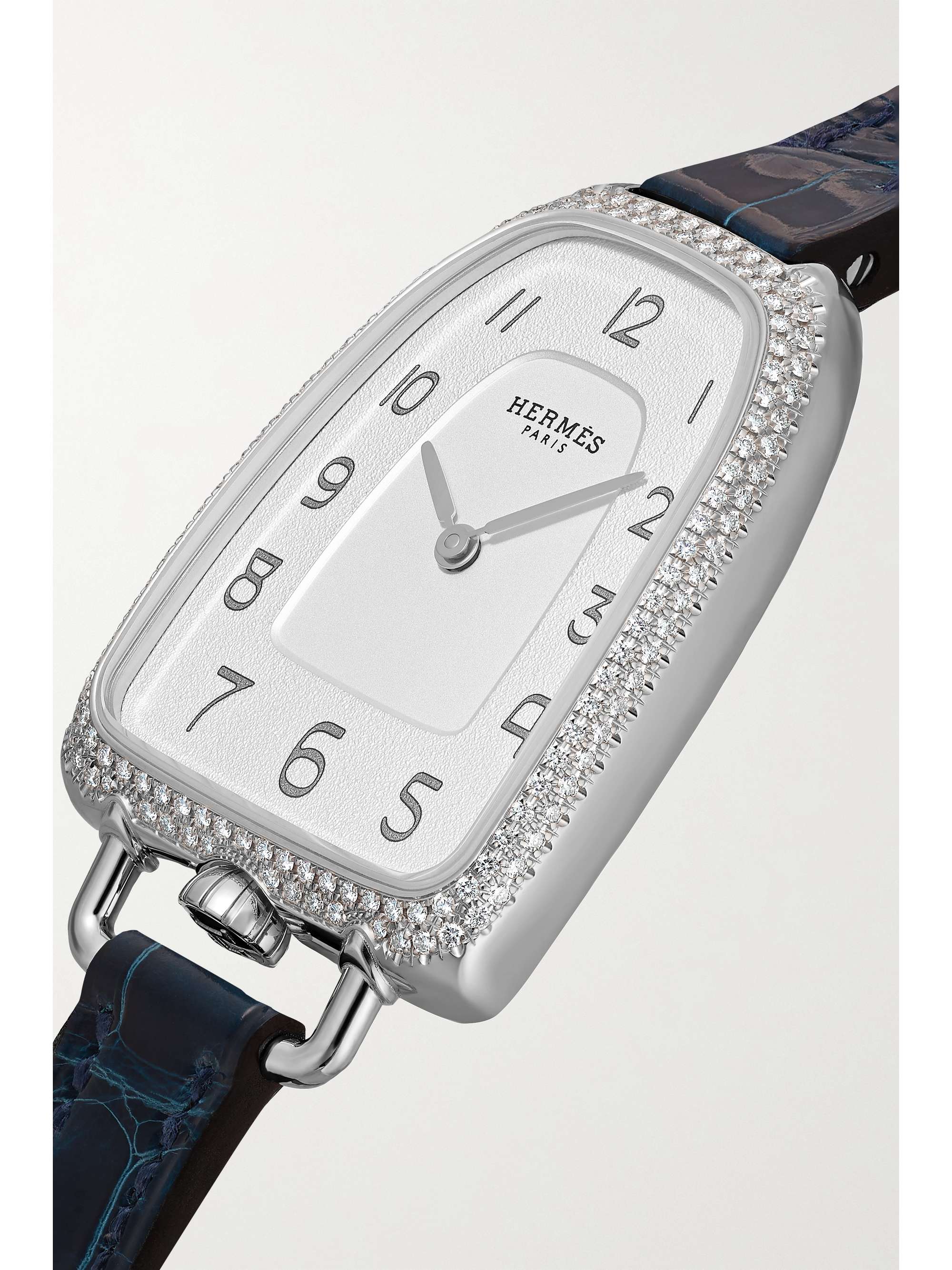 HERMÈS TIMEPIECES Montre en or rose 18 carats (750/1000) à bracelet en alligator Galop d'Hermès Large, 40 mm