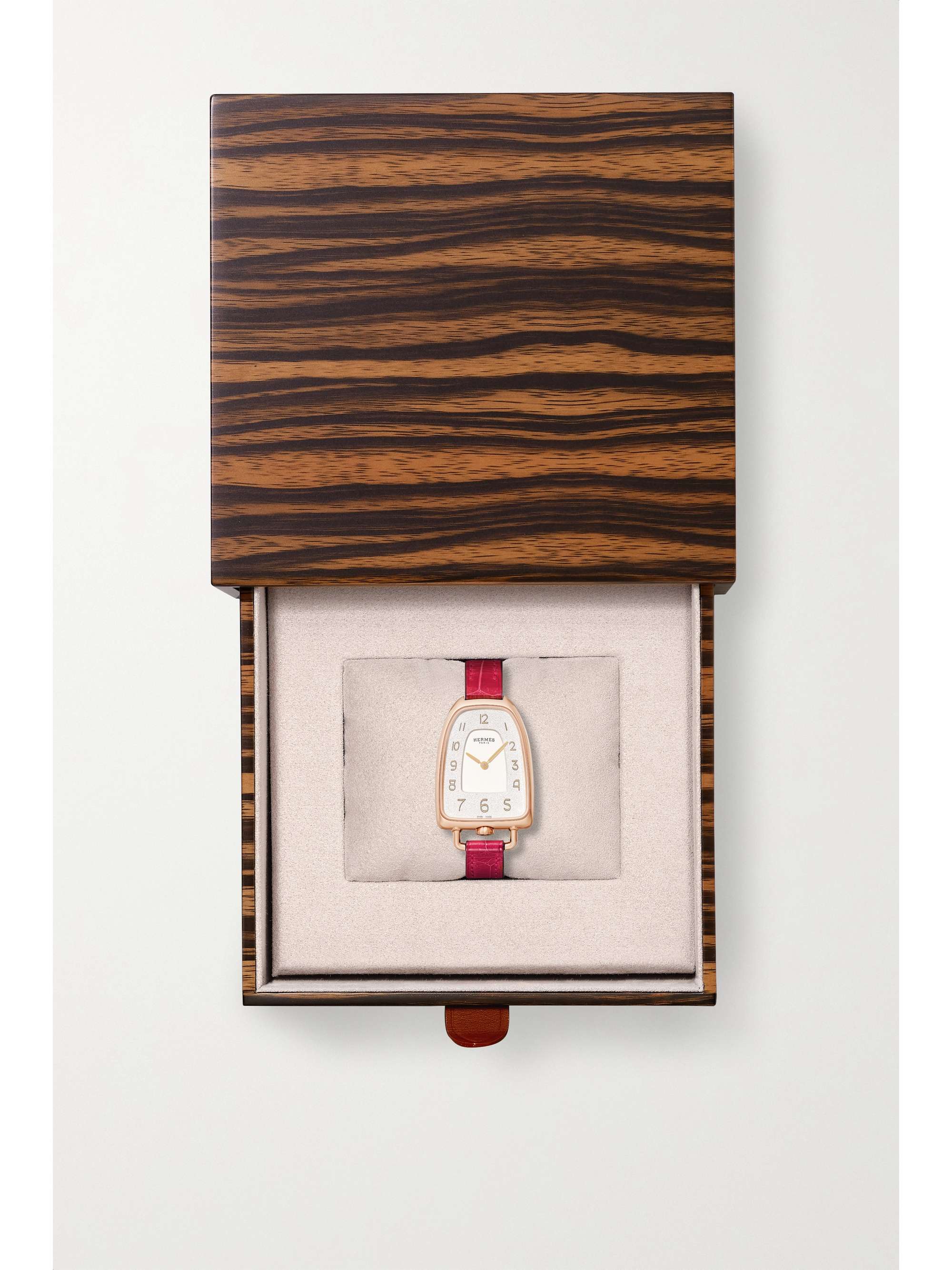 HERMÈS TIMEPIECES Galop d'Hermès 40mm large 18-karat rose gold and alligator watch