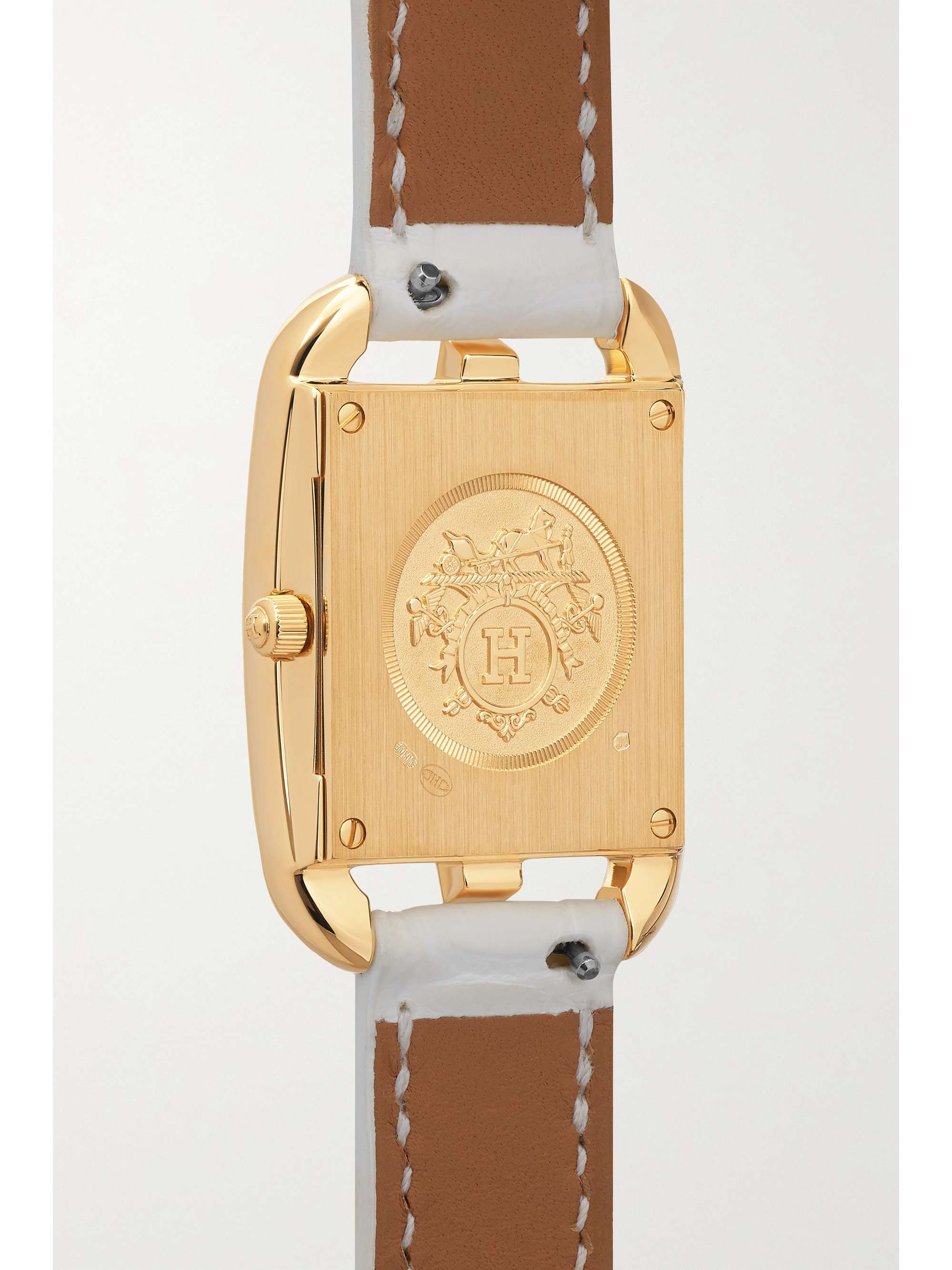 HERMÈS TIMEPIECES Cape Cod 31mm small 18-karat gold, alligator, mother-of-pearl and diamond watch