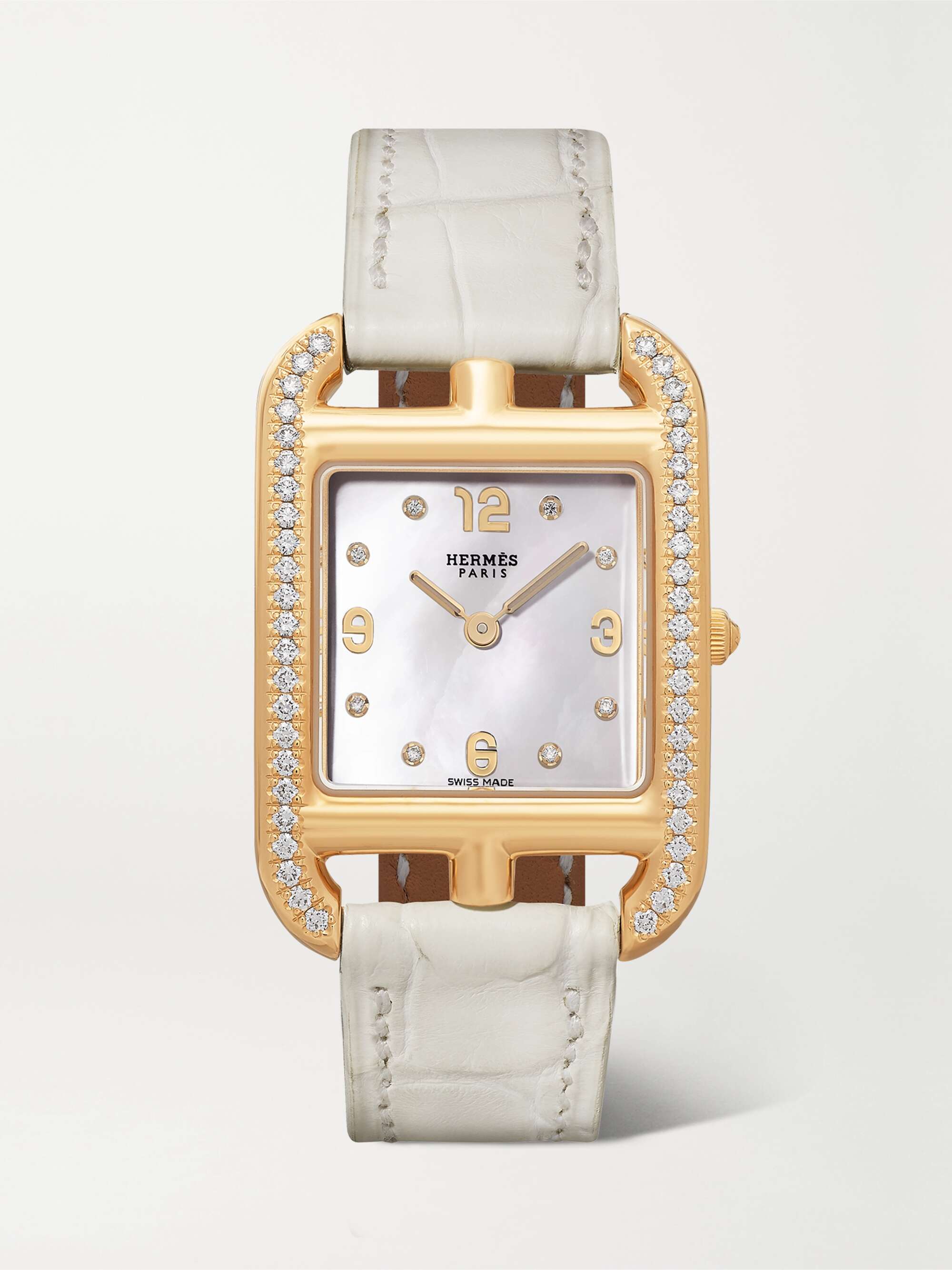 HERMÈS TIMEPIECES Cape Cod 31mm small 18-karat gold, alligator