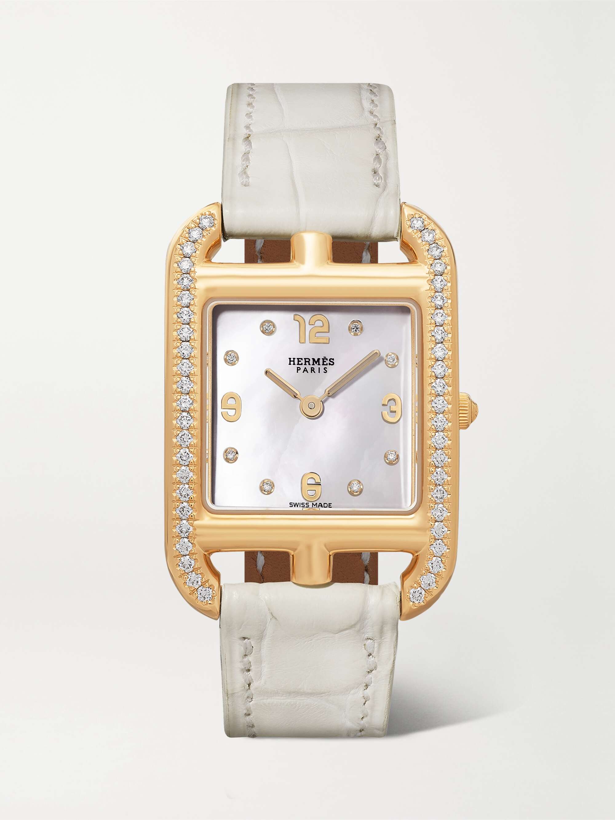 Hermès Timepieces - Cape Cod 31mm Small 18-karat Gold, Alligator, Mother-of-Pearl and Diamond Watch - One Size - Net A Porter