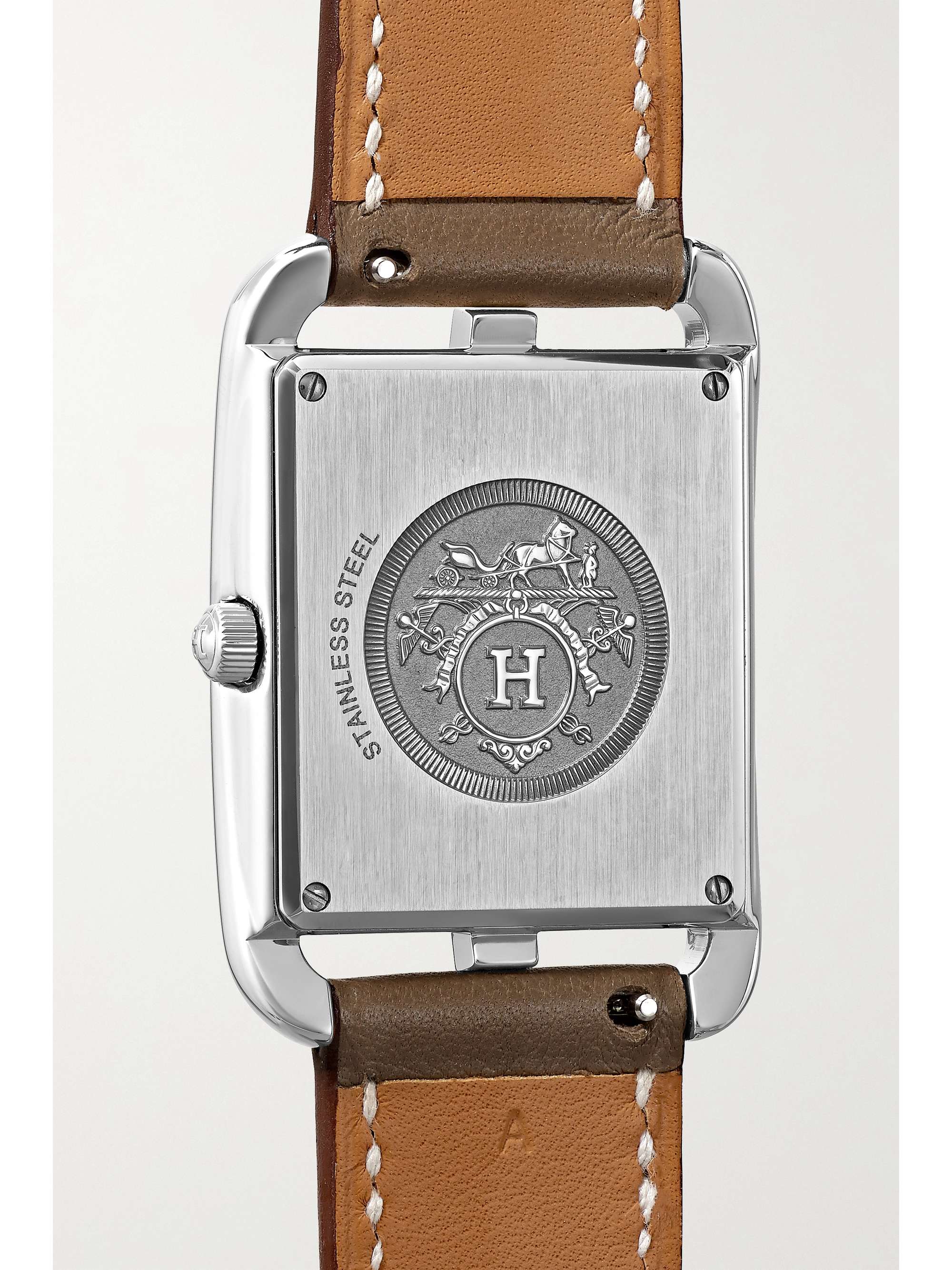 HERMÈS TIMEPIECES Cape Cod Crepuscule large 37mm stainless steel and leather watch
